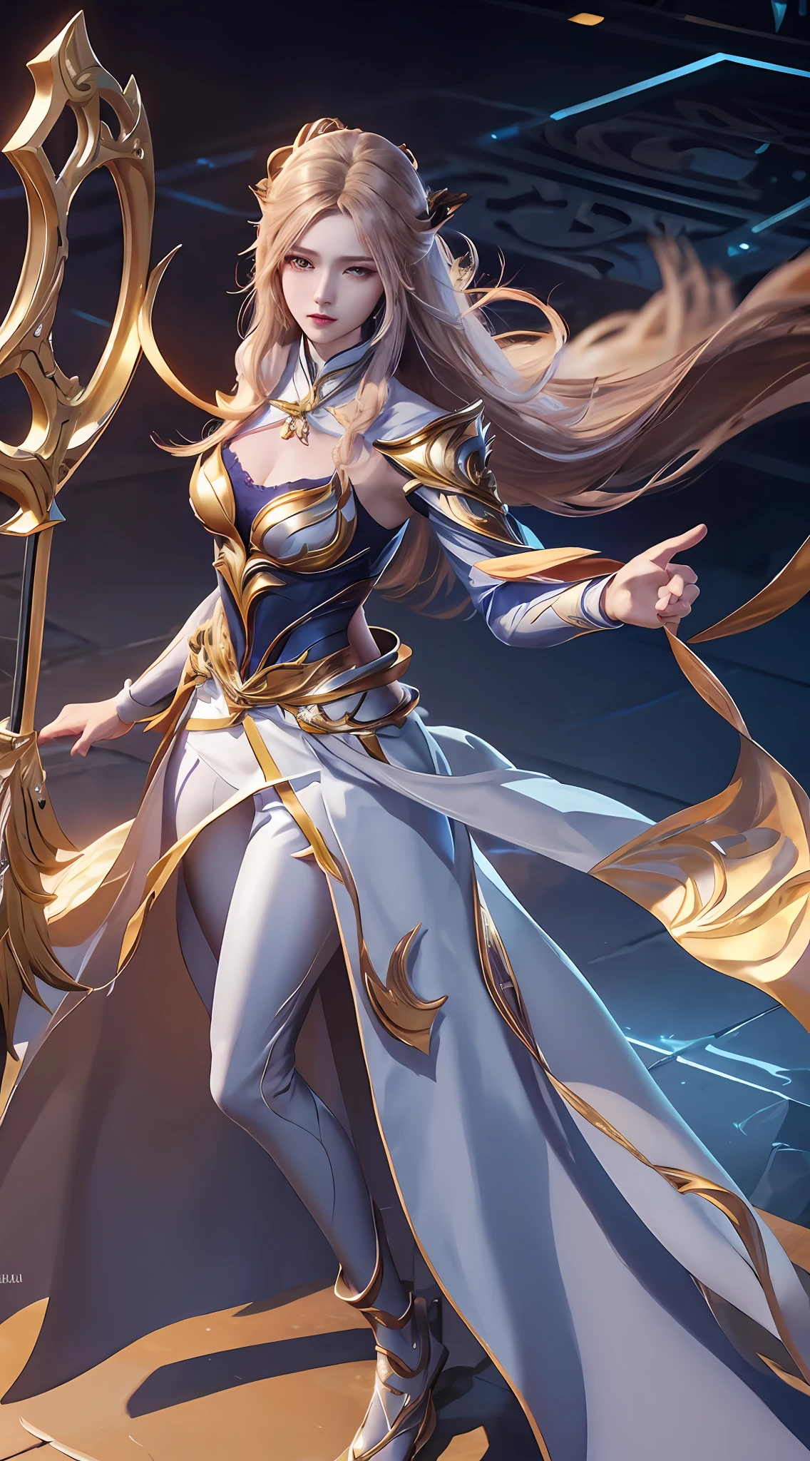 anime - style image of a woman in a white dress with long hair, full body xianxia, goddess. extremely high detail, trending on cgstation, irelia from league of legends, beautiful celestial mage, 8k high quality detailed art, irelia, astral witch clothes, highly detailed exquisite fanart, smooth anime cg art, extremely detailed goddess shot