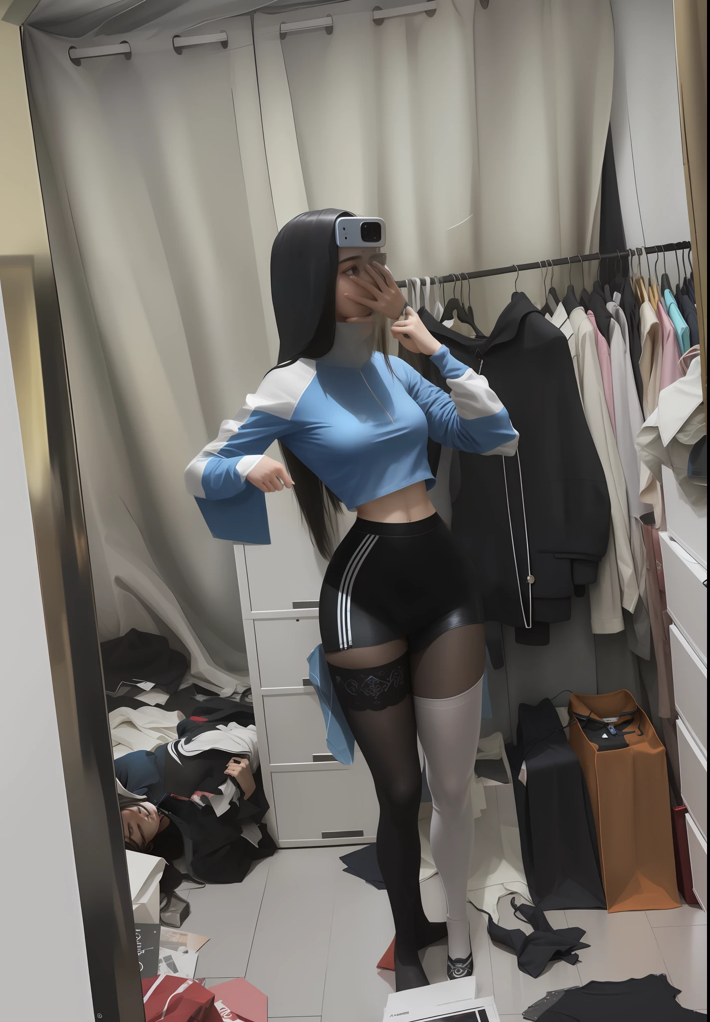 Blue thin clothes