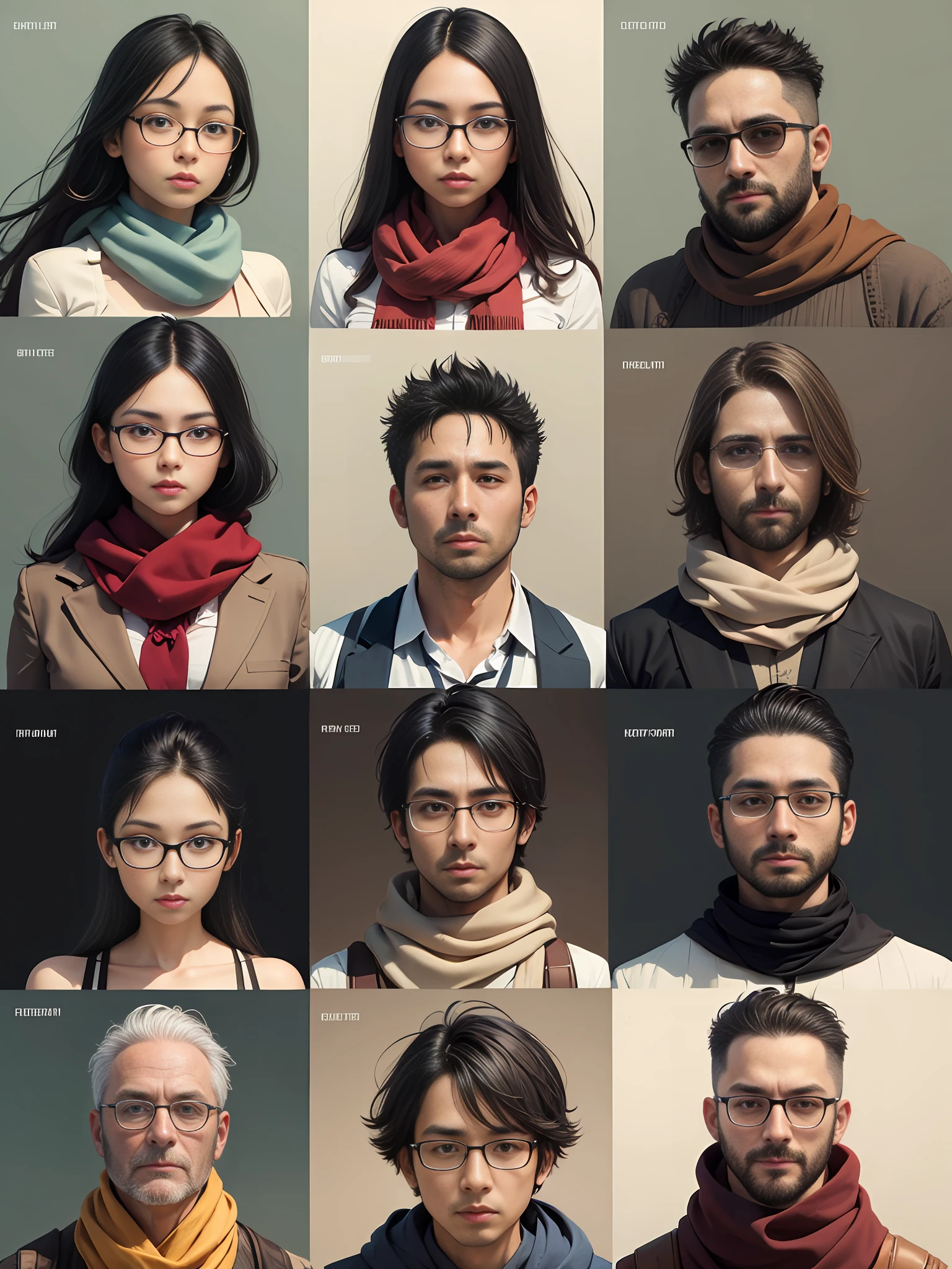 There is one with glasses on his head，A man with a scarf around his neck, 38 years old, 3 2 - year - old, 3 6 years old, (38 years old), 2 8 years old, 2 7 years old, 4 0 years old man, 35 years old, 3 5 years old, 2 9 years old, 3 2 - year - old --auto