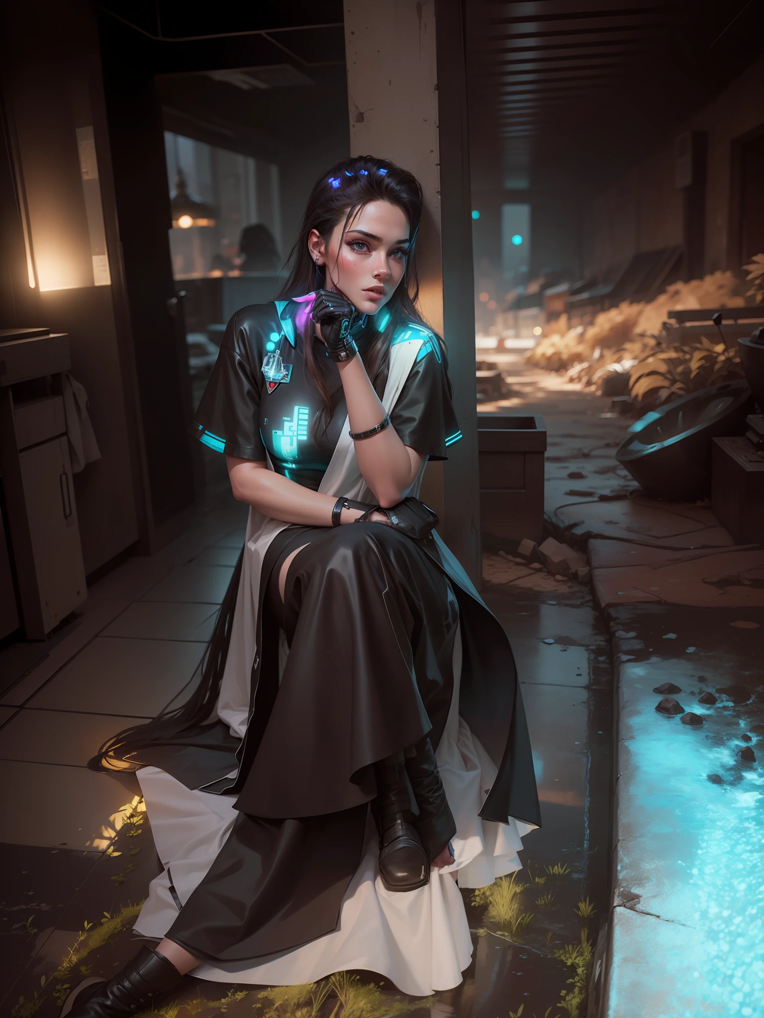 Change background cyberpunk handsome girls, realistic face, 8k, ultra realistic,