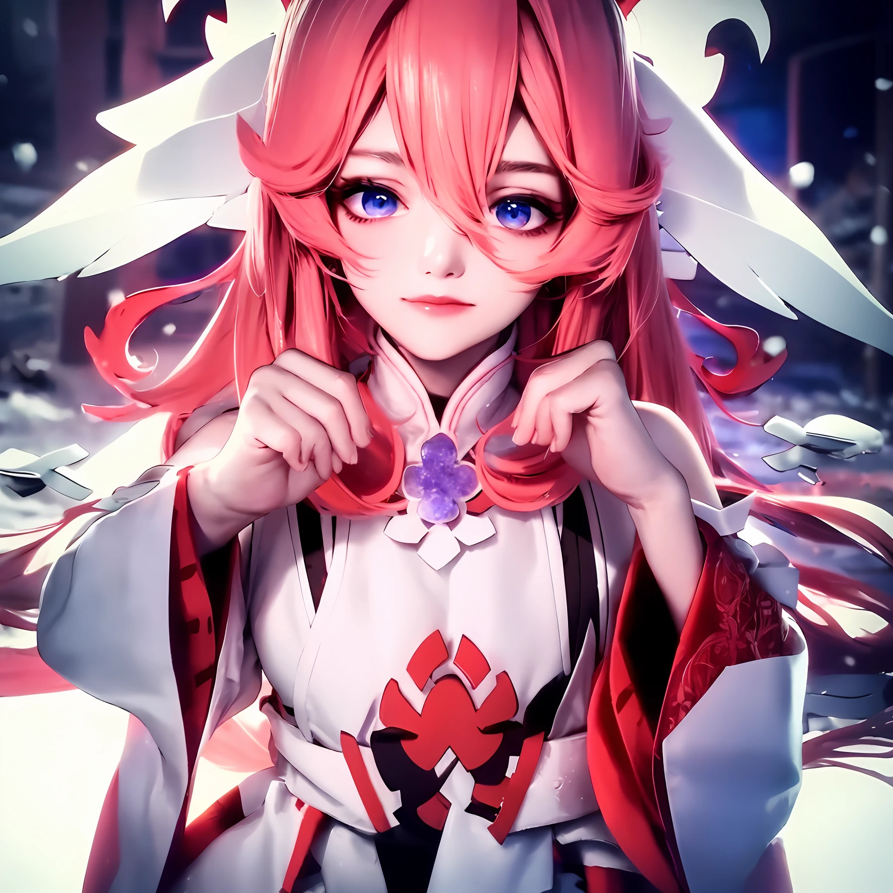 Sixteen-year-old girl,The eyes are sky blue,Pink Long Hair,Wide white coat,The coat has red trim,snowfield,adolable,A high resolution,8K,Best Picture Quality,looks into camera,high qulity,A masterpiece,Delicate depiction of facial features,Exquisite details portrayed realistically,Perfect facial features,Delicate hair portrayal,Delicate skin characterization,Pubic area is clear,Delicate portrayal,8K clear,A masterpiece,Best Picture Quality,tmasterpiece,