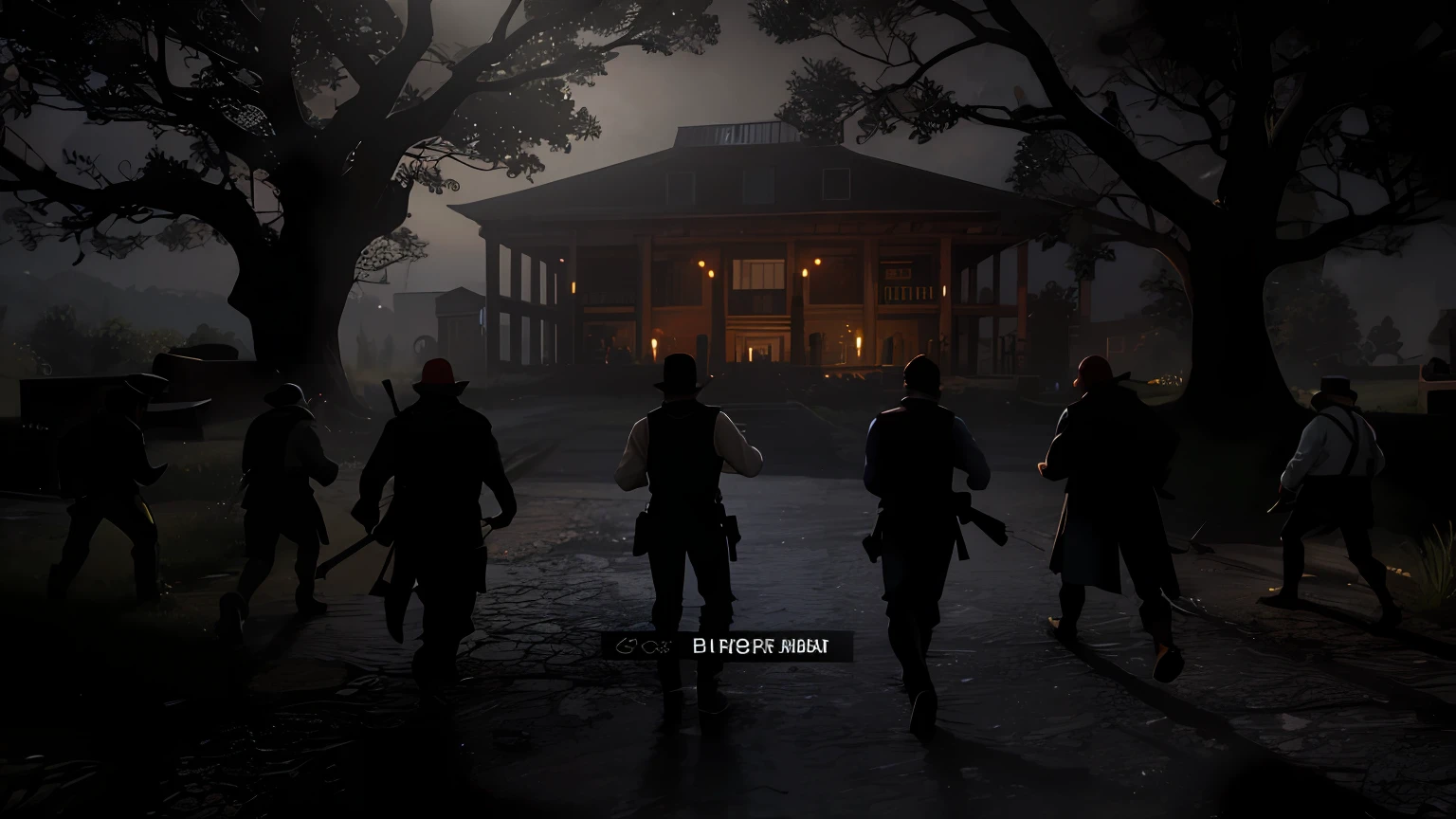 Image of Arafard of a group of men walking in front of the house, RDR2, [ red dead ], red dead redemption2, Red Dead Redemption 2, Show on the《Red Dead Redemption》In Indemnity 2, rdr 2 mod, Show on the《Red Dead Redemption：Redemption 2》Curly, Red Dead Redemption, taken with sony alpha 9, Wang Chen, dead redemption