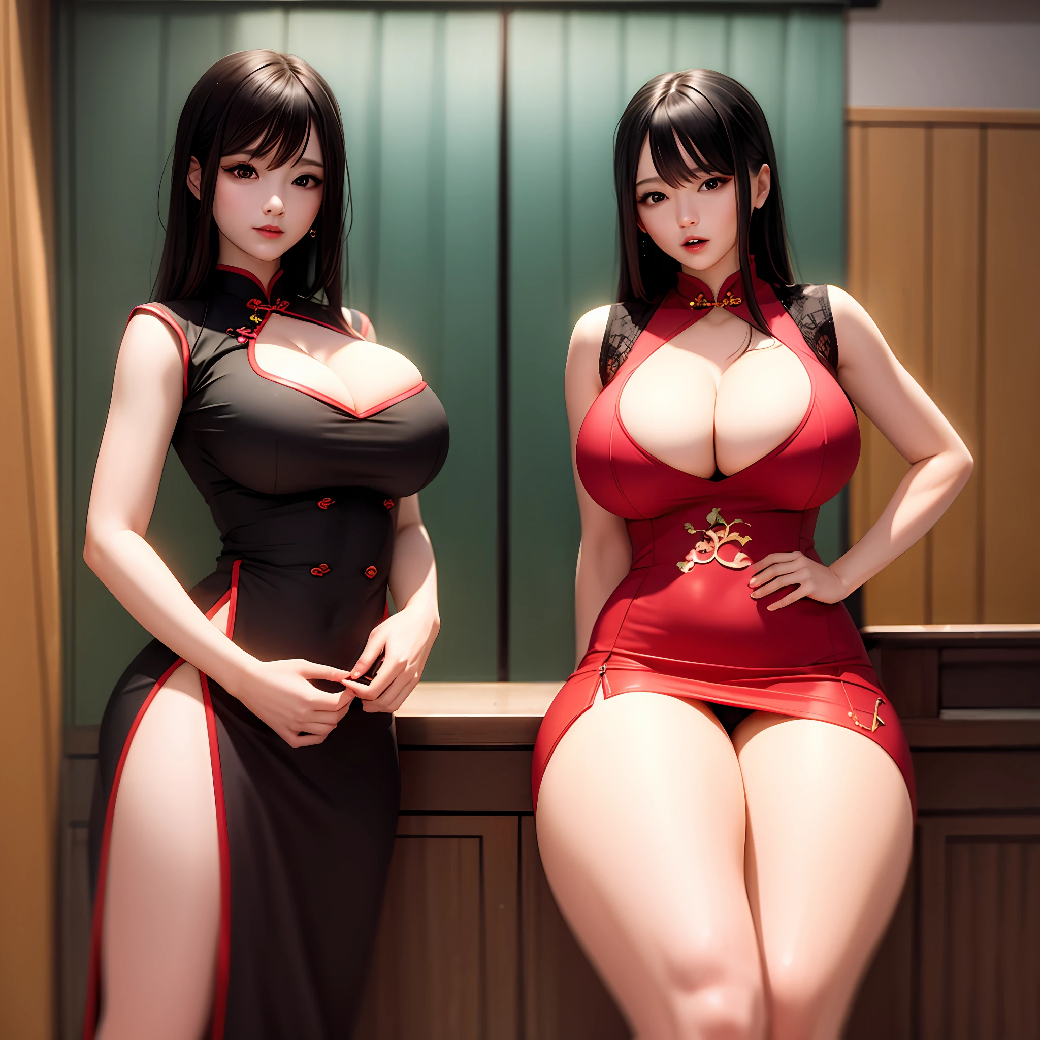 The cheongsam big-breasted original god is sweet