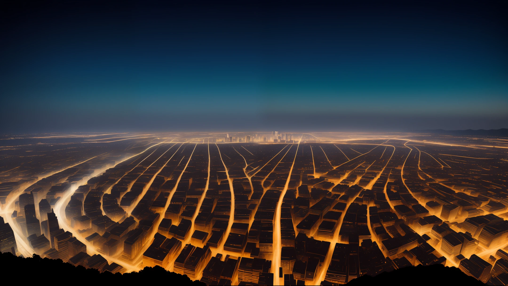 The city under the night sky