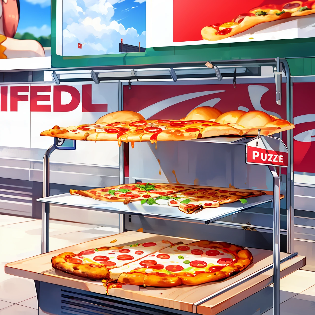 Pizza stall billboard