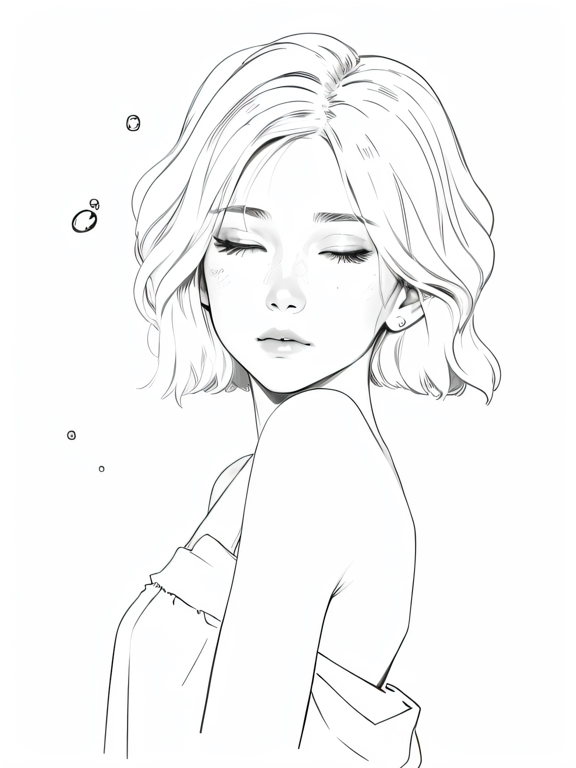 Fine coloring，Plain water makeup，Close your eyes，Generate a natural background --auto