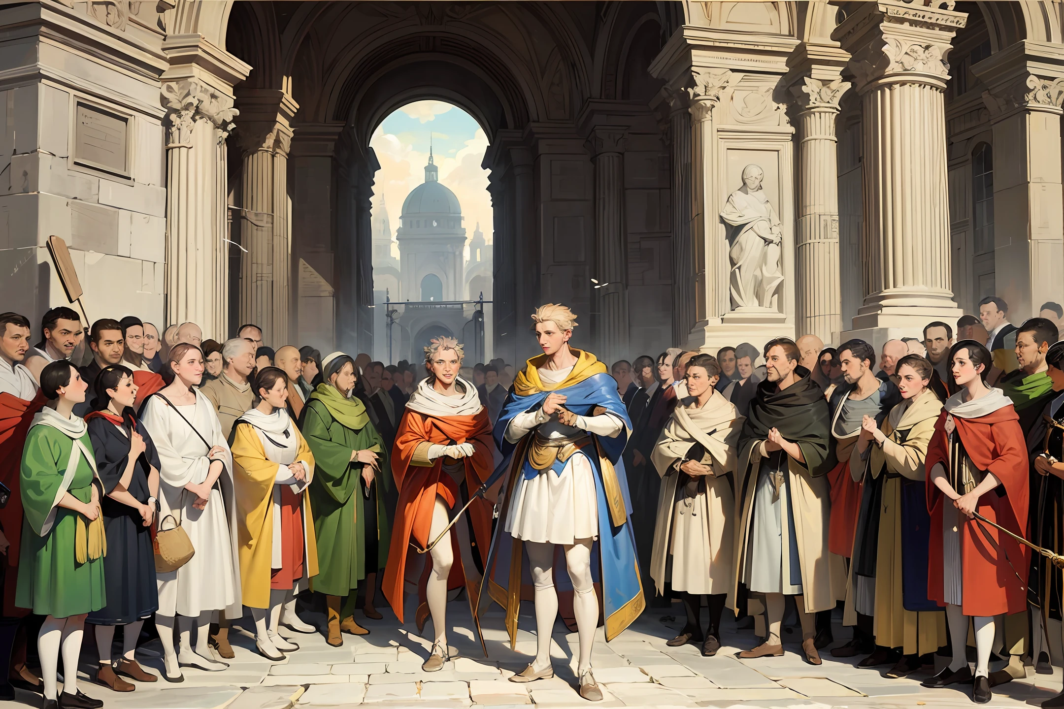 a pintura de Vincenzo Camuccini chamada "The Assassination of Julius Caesar --auto --s2