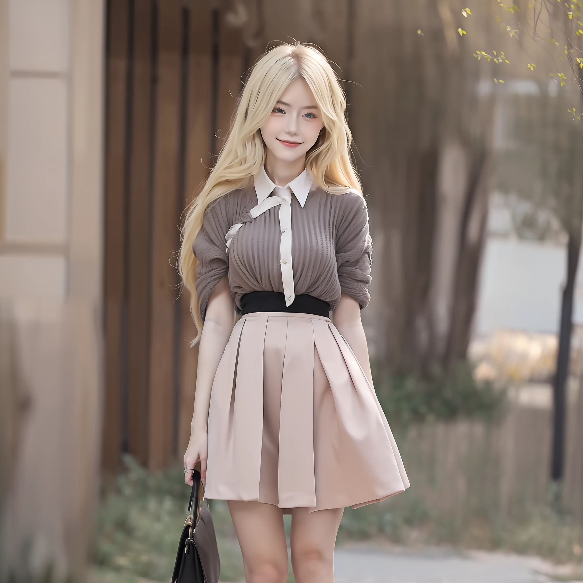 "((Beautiful picture, Best quality, k hd, Excellent depiction, Beautiful standing painting, outside,parks, It's exciting), (girl with super long hair+blond girl:1.2), Unique temperament, ssmile, Exudes fragrance,Scottish style folding skirt,) "