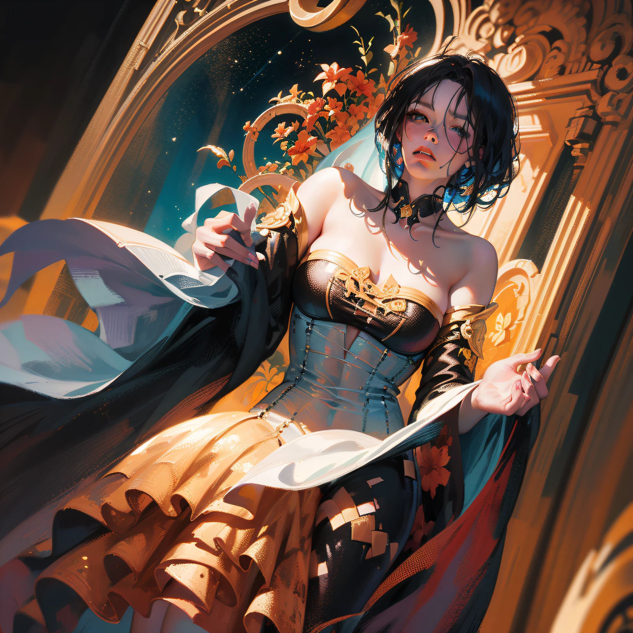 Flowers made of clouds and stardust: James Jean: necromunda: Oil painting: High contrast: Kizi: Ultra-fine details: Dramatic lighting: Fantastical: Sharp focus: Splash Art: Professional photography: zbrushcentral: finalrender: Unreal Engine 5: Deep colors: Depth of field: trending on artstationh