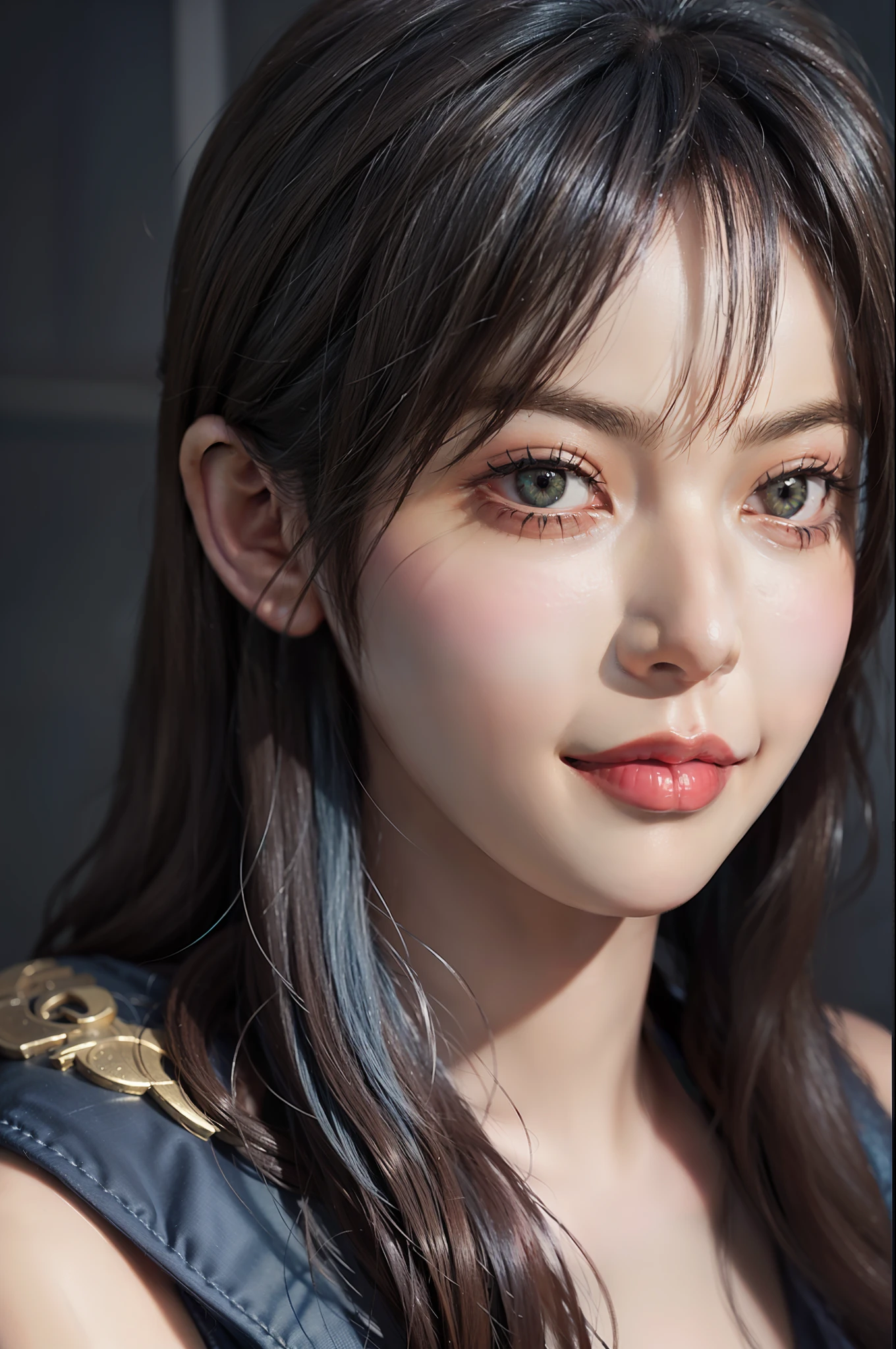 Hyperrealist portrait of female by david hockney and alphonse mucha,fantasy art, photo realistic, dynamic lighting, artstation, poster, volumetric lighting, very detailed faces, 4 k, award winning,, 1girl, in the dark, deep shadow, low key,cowboy shot,(official clothing:1.4) ,long hair,white hair,