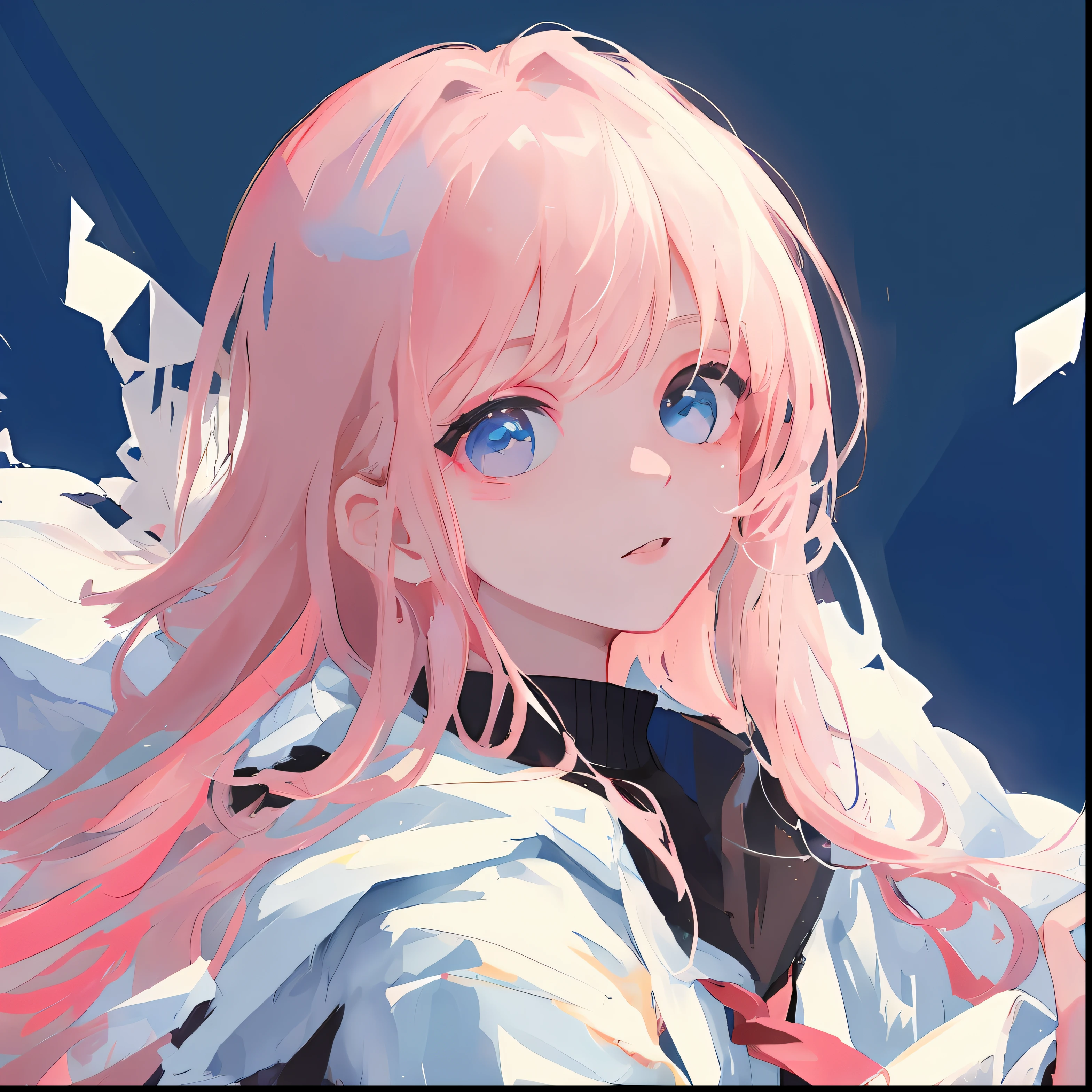 Anime girl with pink hair and blue eyes looking at what, style of anime4 K, Anime art wallpaper 4 K, Anime art wallpaper 4k, Anime art wallpaper 8 K, a beautiful anime portrait, Anime wallpaper 4 k, Anime wallpaper 4K, portrait anime girl, cute anime girl portraits, Detailed digital anime art, 4K anime wallpaper, detailed portrait of an anime girl
