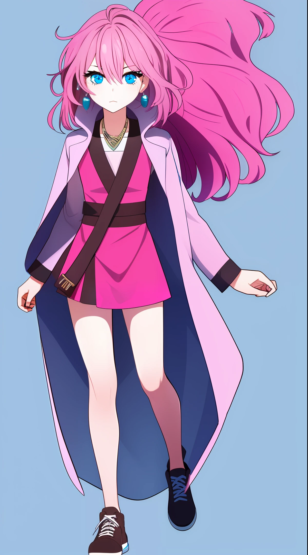 male people,Pink hair,Blue eyes,Vertical pupils,Full body diagram,No highlights in the eyes