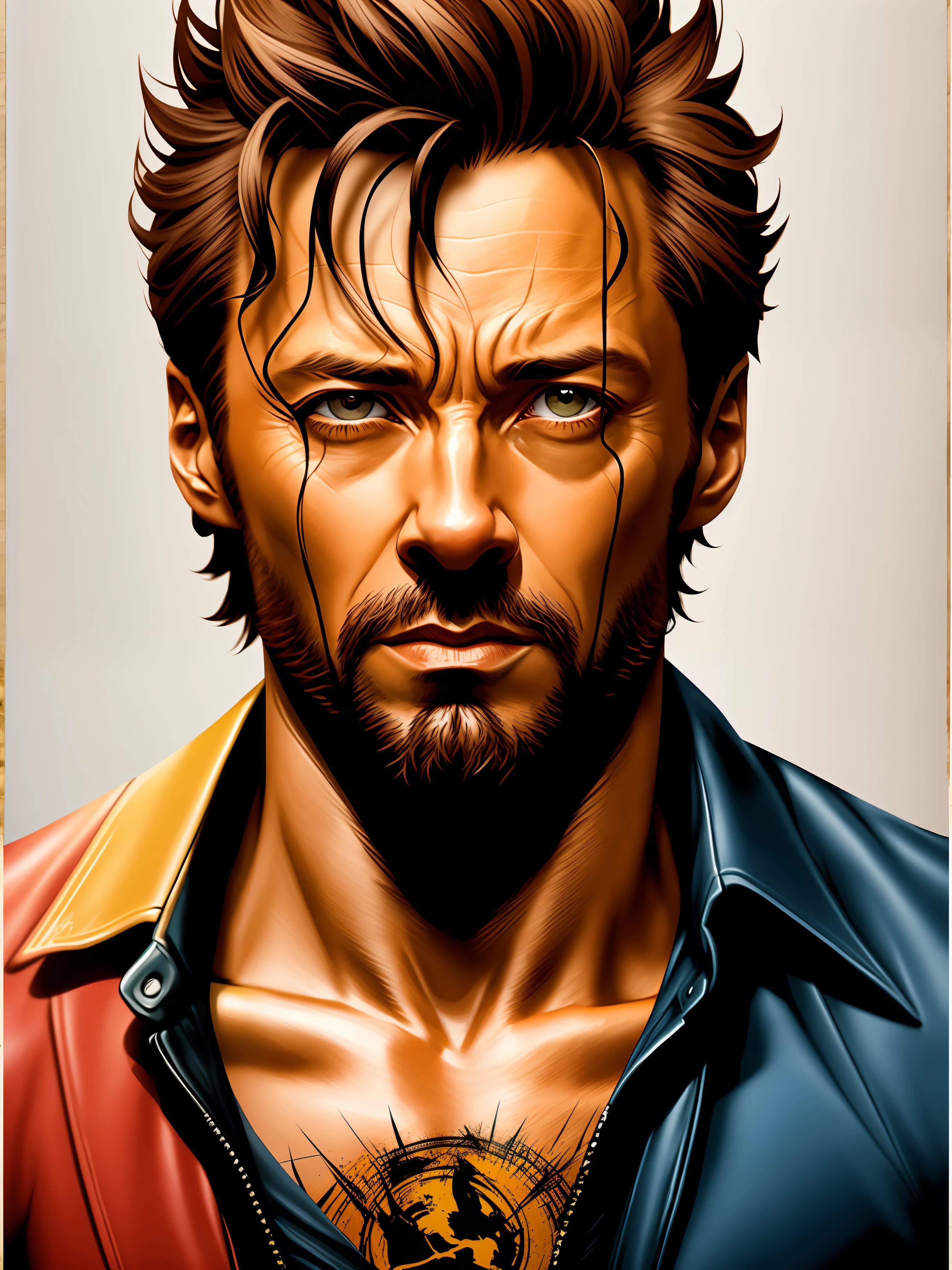 Hugh Jackman as wolverine, vhs effect, (poster:1.6), poster on wall, nostalgia, movie poster, portrait, close up
(skin texture), intricately detailed, fine details, hyperdetailed, raytracing, subsurface scattering, diffused soft lighting, shallow depth of field, by (Oliver Wetter)