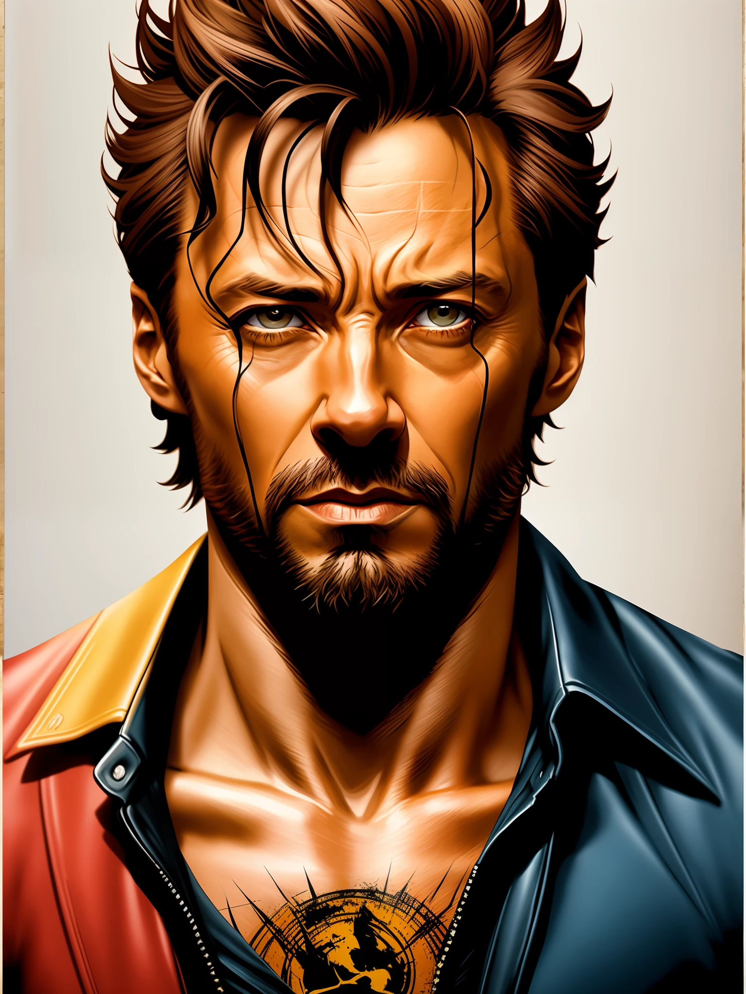 Hugh Jackman as wolverine, vhs effect, (poster:1.6), poster on wall, nostalgia, movie poster, portrait, close up
(skin texture), intricately detailed, fine details, hyperdetailed, raytracing, subsurface scattering, diffused soft lighting, shallow depth of field, by (Oliver Wetter)