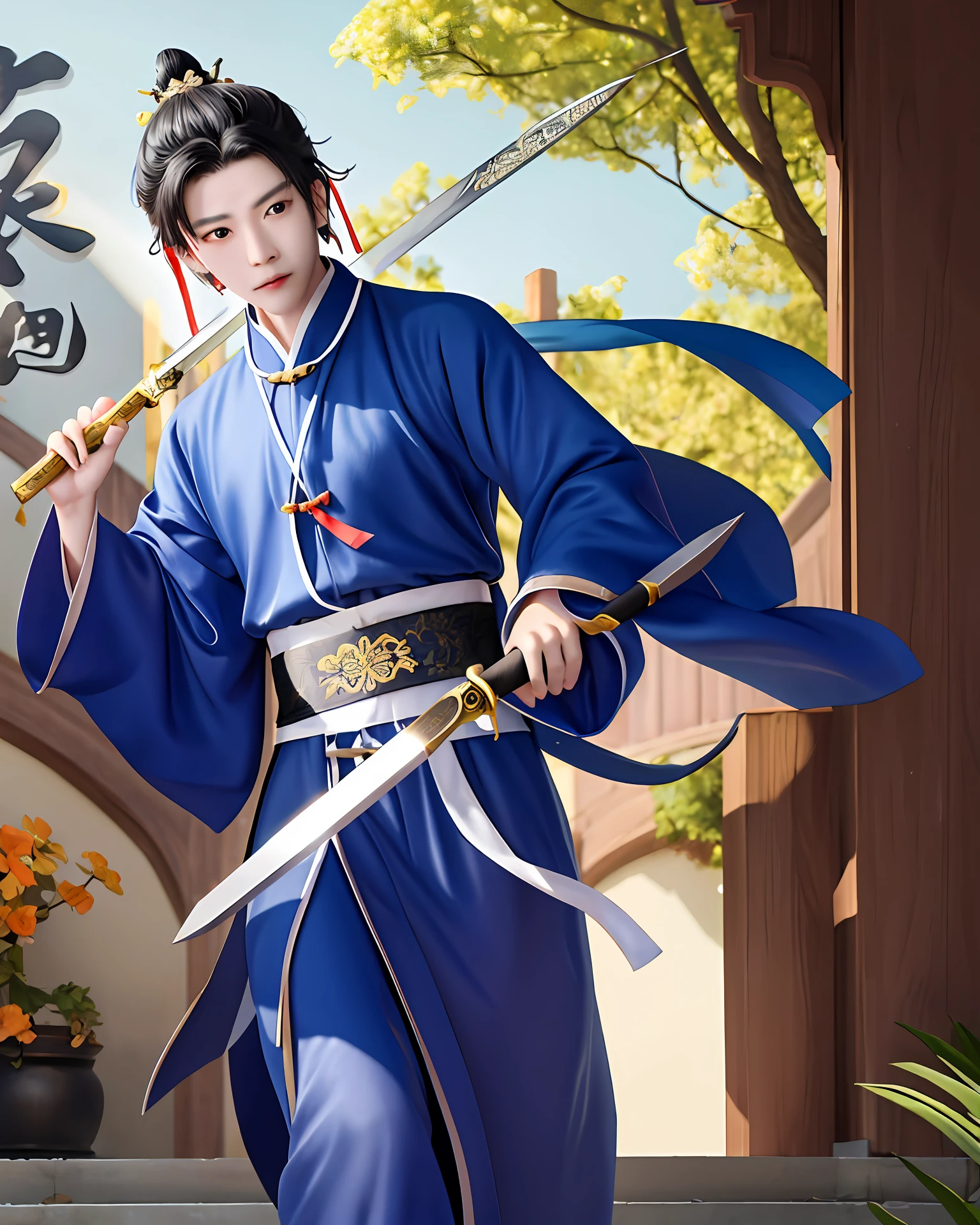 A young Tsing Yi Taoist priest resisted a long knife