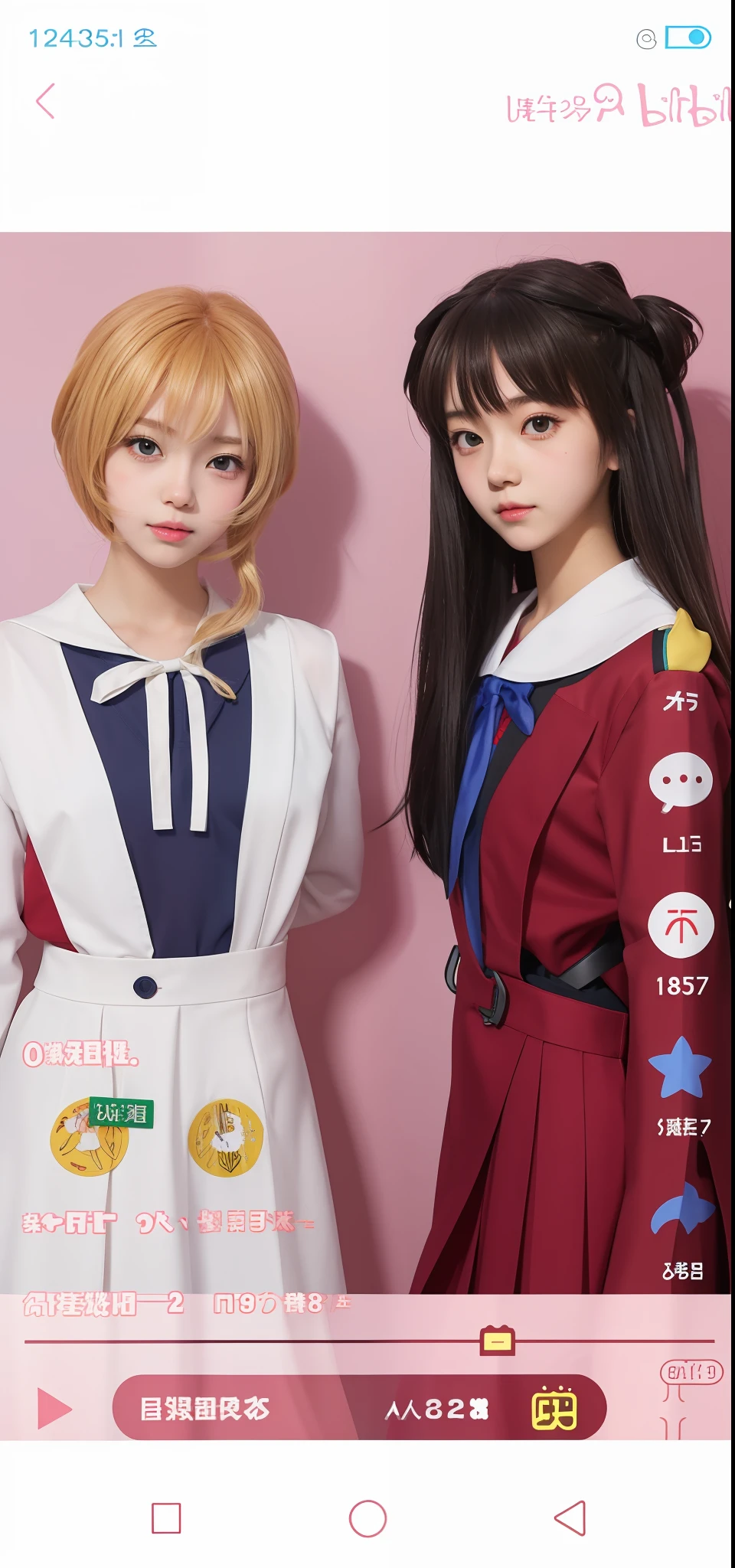 There were two girls in school uniforms standing side by side, School student uniforms, ,,  , Anime cosplay, trending at cgstation, Japanese school uniform, Cute anime style, girls frontline style, Style anime, two beautiful anime girls