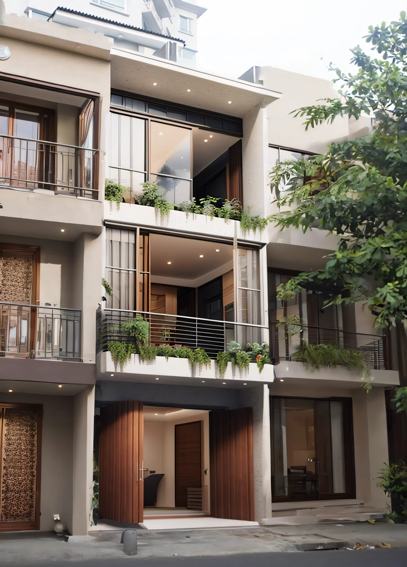 (luxury, wealthy, high-end, extravagant, modern, stylish, exclusive, sophisticated, elegant) townhouse, (lavish, exquisite, top-notch, lush, deluxe) furnishings, (artistic, impeccable, classy, refined) artworks, (soft, cozy, comfy) fabrics, (spacious, bright, airy) rooms, (impressive, breathtaking) architecture, (dazzling, impressive) lighting and (natural, refreshing) greenery.