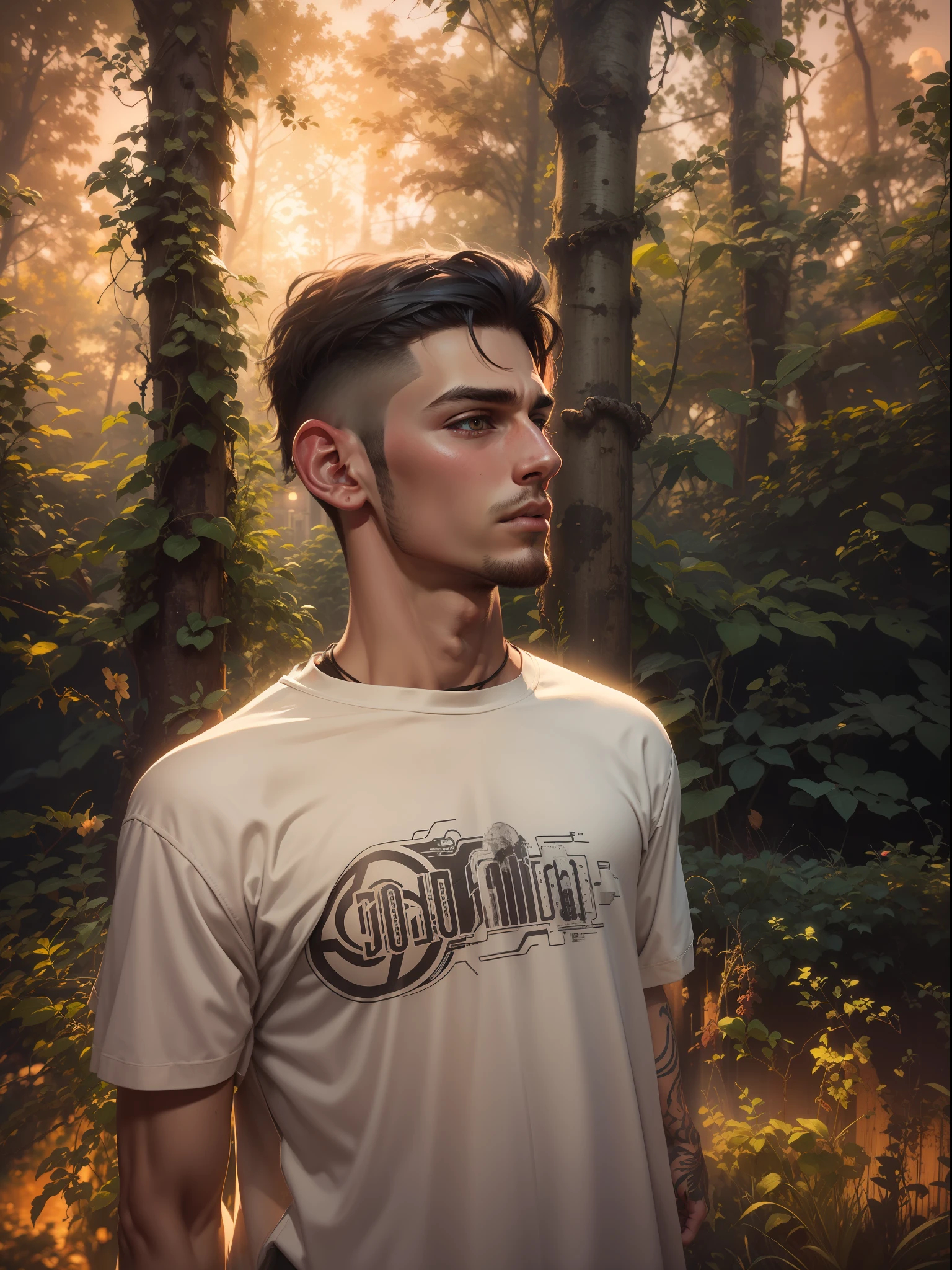 Sunset background cyberpunk handsome boy, realistic,8k ,ultra realistic