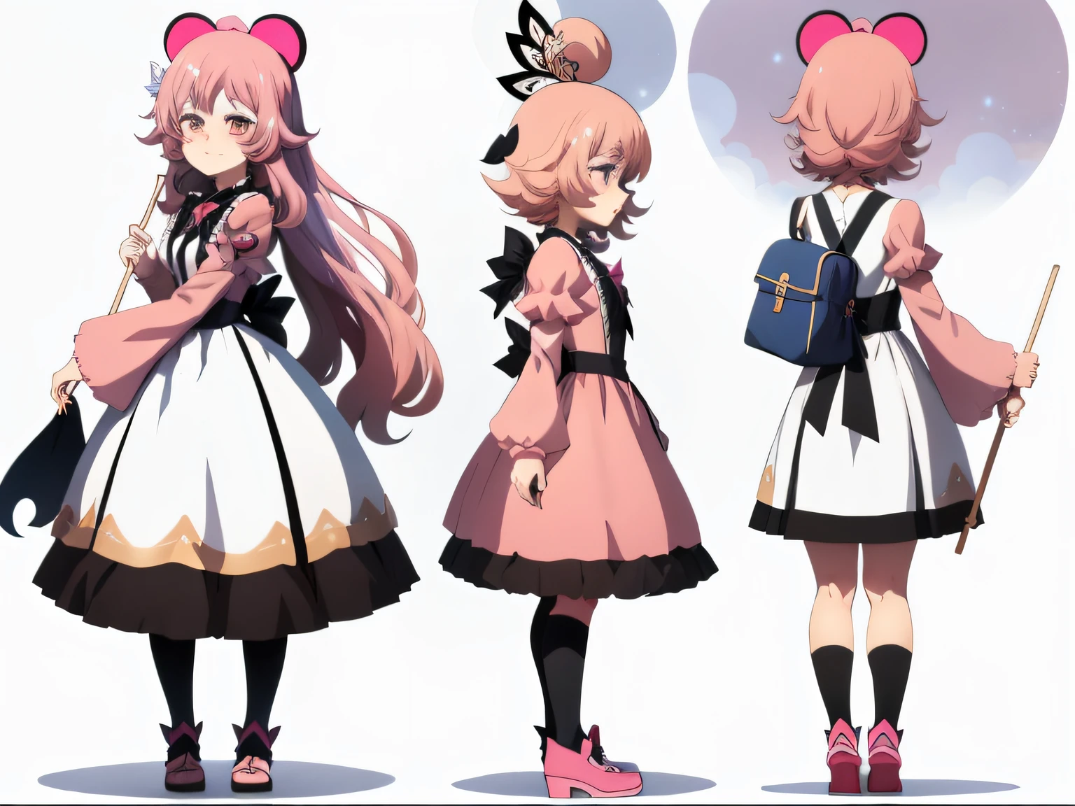 Anime characters of girls in pink dresses and black and white dresses, anime moe art style, pretty anime character design, lollipop, Anime character design, cute anime waifu in a nice dress, best anime character design, anime girl named lucy, official character art, High Quality Anime Art Style, detailed anime character art, style of magical girl, Anime character art