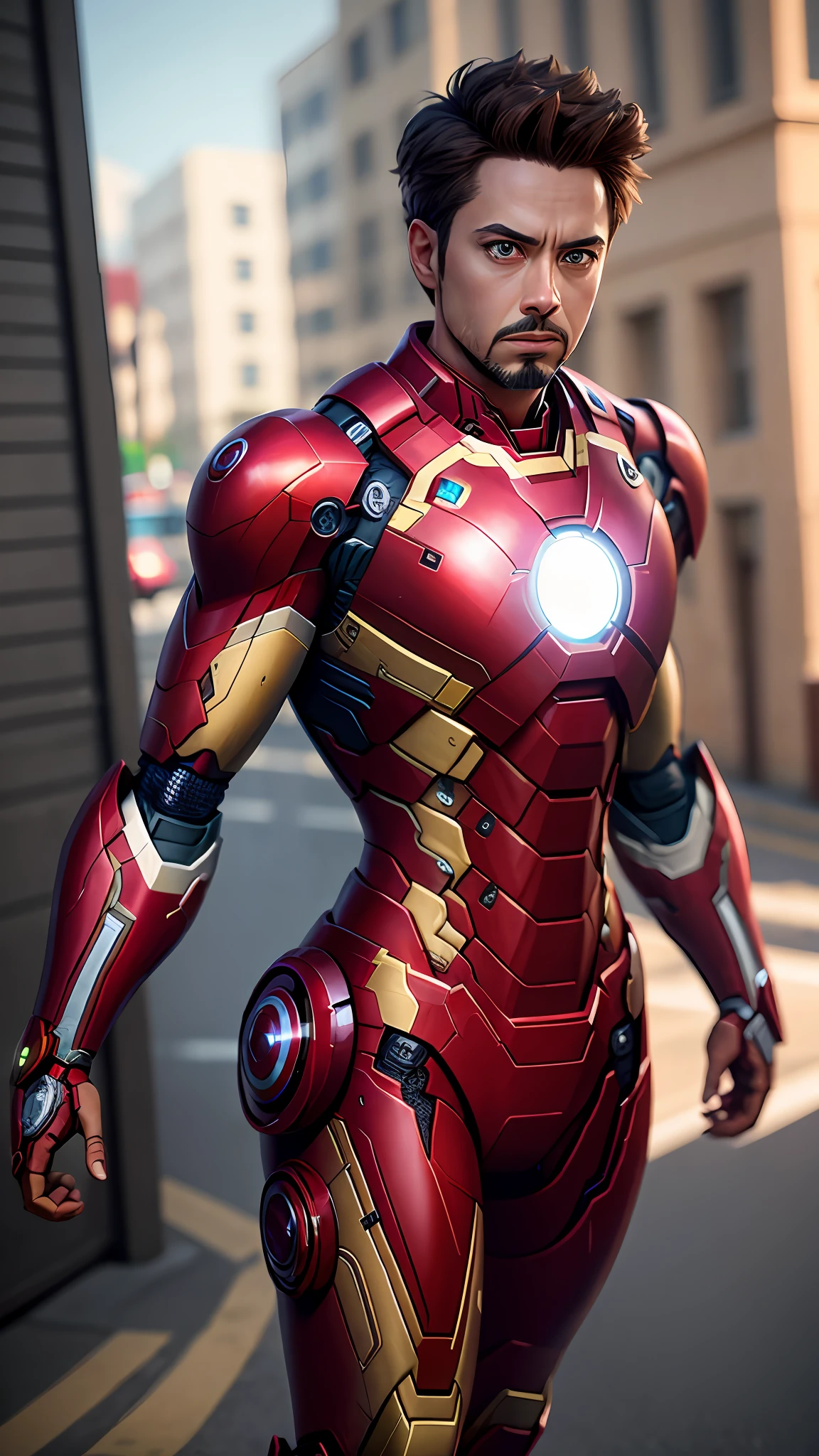 （8k，RAW photos，best qualtiy，tmasterpiece：1.2），hyper-detailing，Formal art，photorealisti：1.37，upperbody shots，Marvel Iron Man，filmgrain，Action posture Mechanical armor