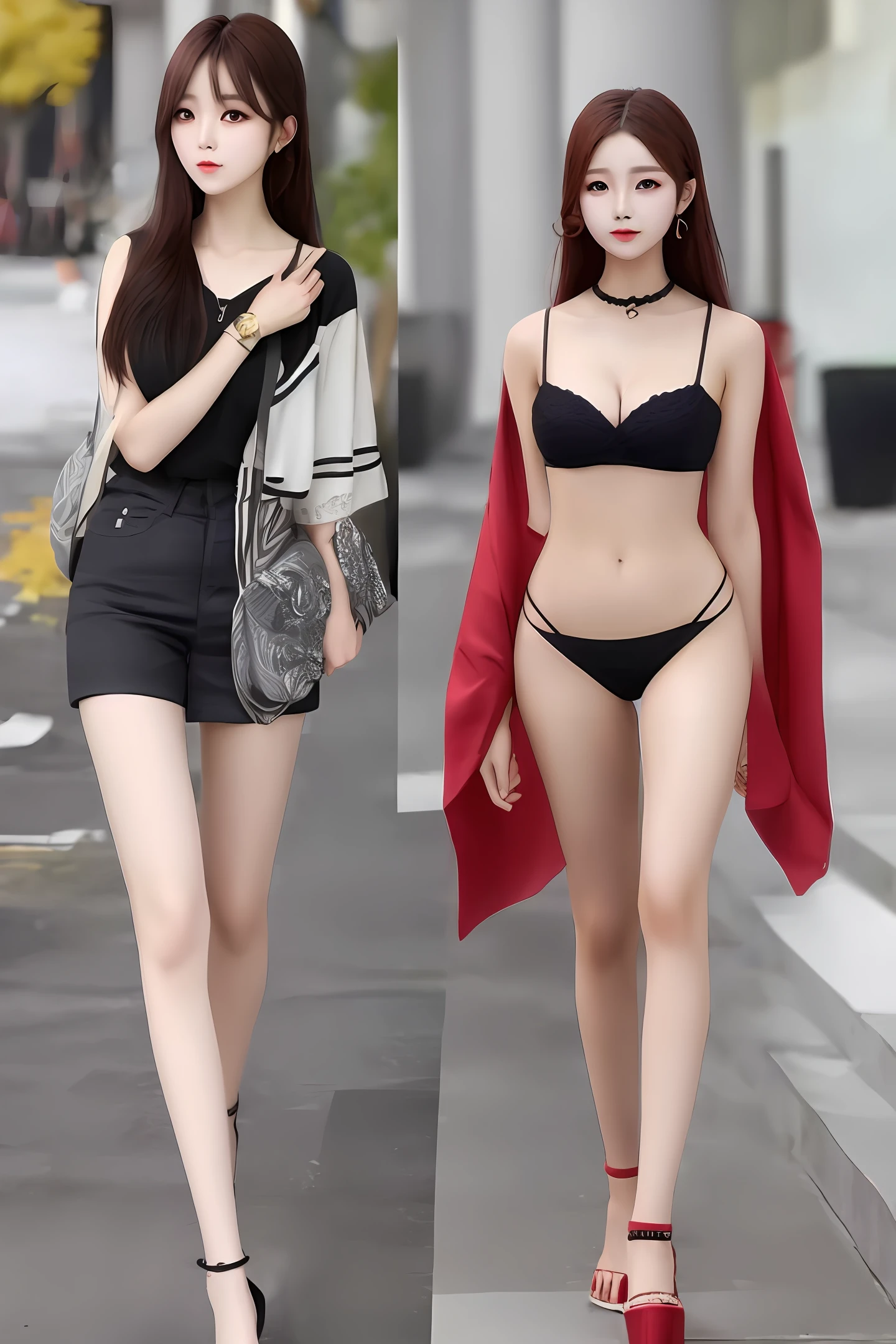 Korean Style Makeup Beautiful Legs Beautiful Woman Beautiful Skin Moderate Breast OL