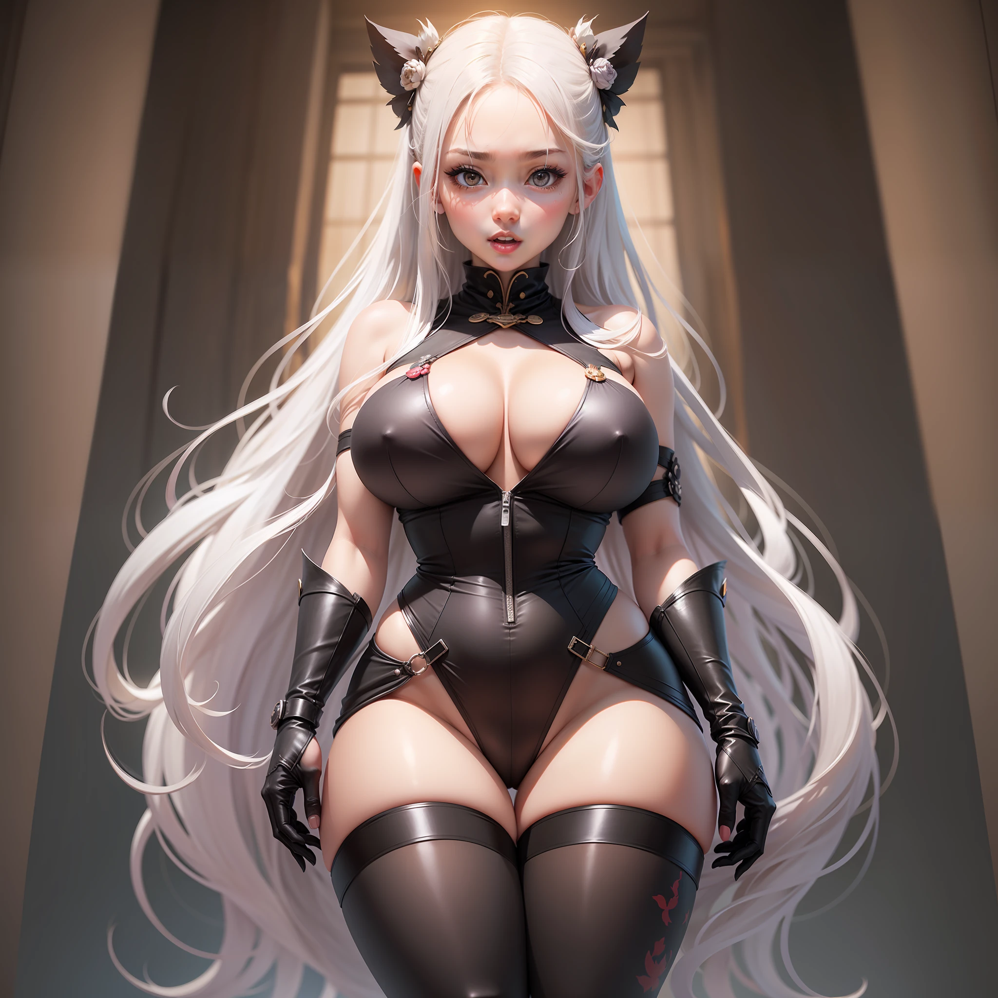 Women are beautiful、kawaii faces、japanes、Breasts are big、Colossal tits、huge-breasted、ninjartist、Ninja clothes、White overall、Long hair、Fantastical、high-level image quality、Transparent background、((Transparent background))、huge-breasted、Fantastical、