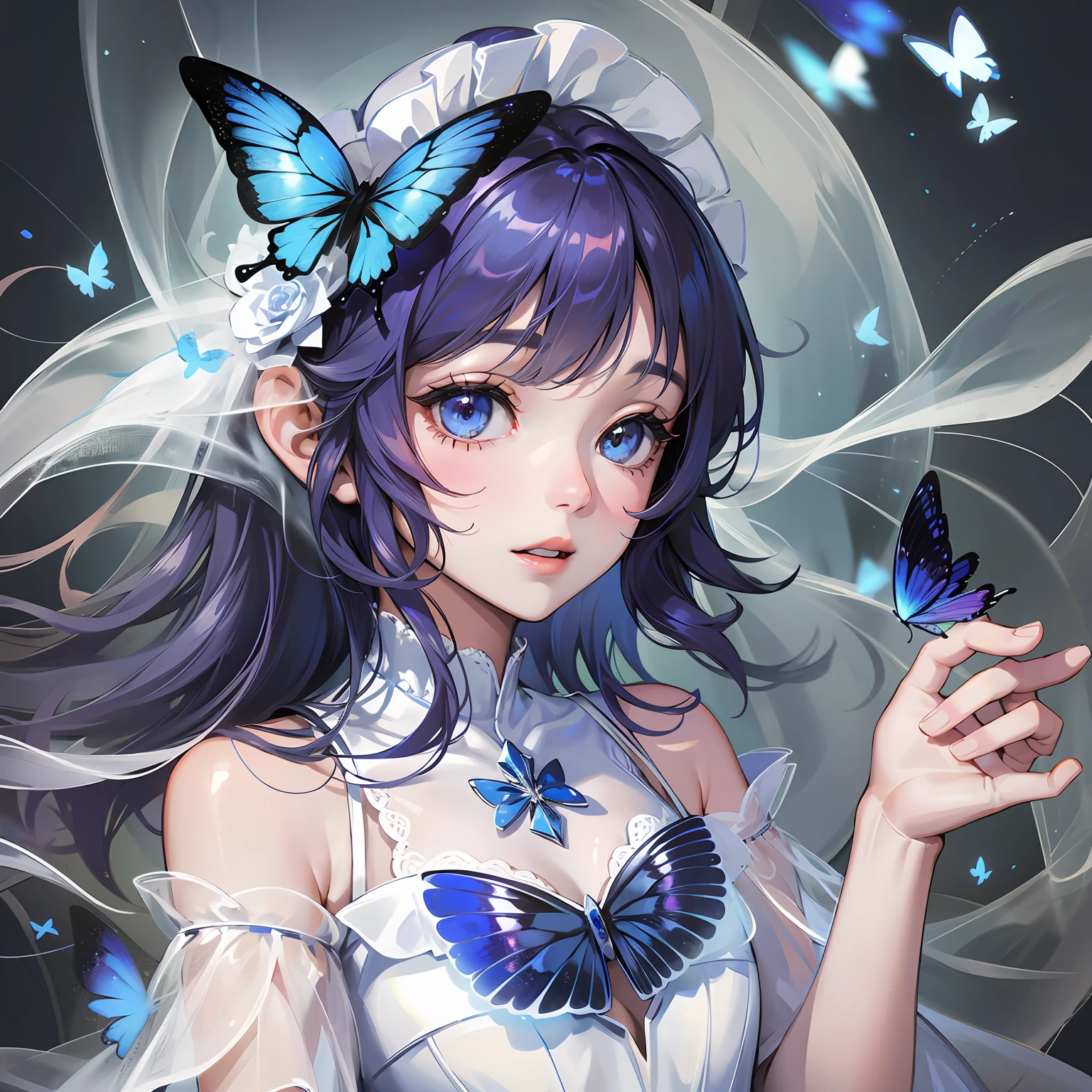best qualtiy, tmasterpiece, A high resolution, 1girl,Chinese wedding dress,hair adornments,choker necklace,jewely,beauitful face,upon_body,Tyndall effect,realisticlying,dark studio,edge lit,twotonelighting,(highdetailskin:1.2),8k UHD,digital SLR camera,gentle illumination,high high quality,Volumetriclighting,Frankness,photore,A high resolution,4k,8k,Loose face round, Royal Sister, adolable, Good figure Urban college student uniform Sweet long hair fluttering --auto