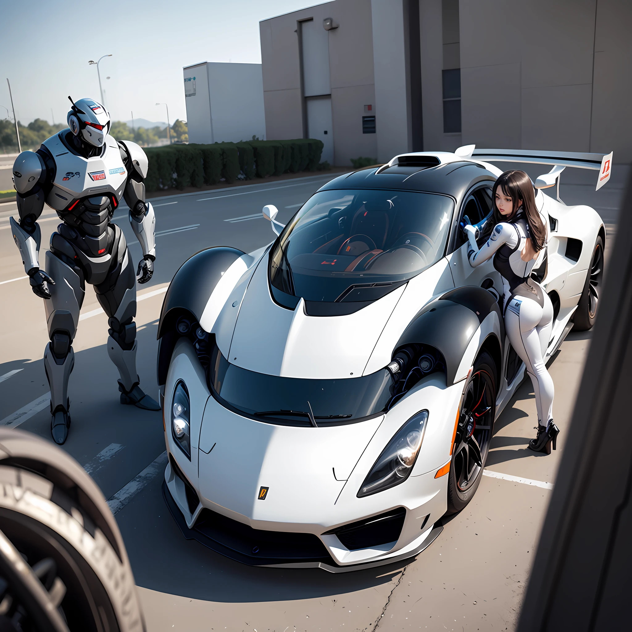 white robot,First machine,Machine Zero,sports cars --auto