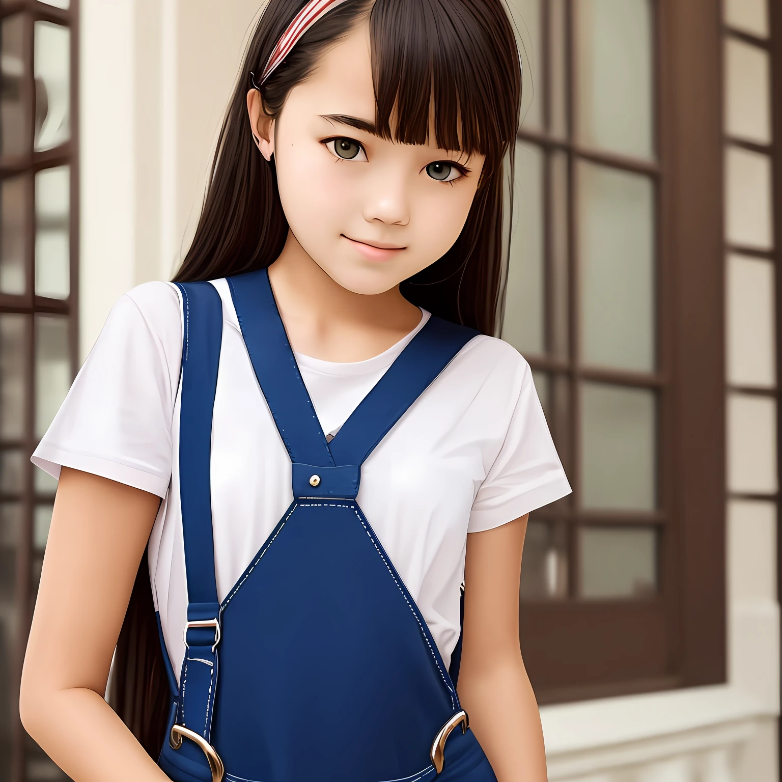 A -yeld giwearing a suspender --auto