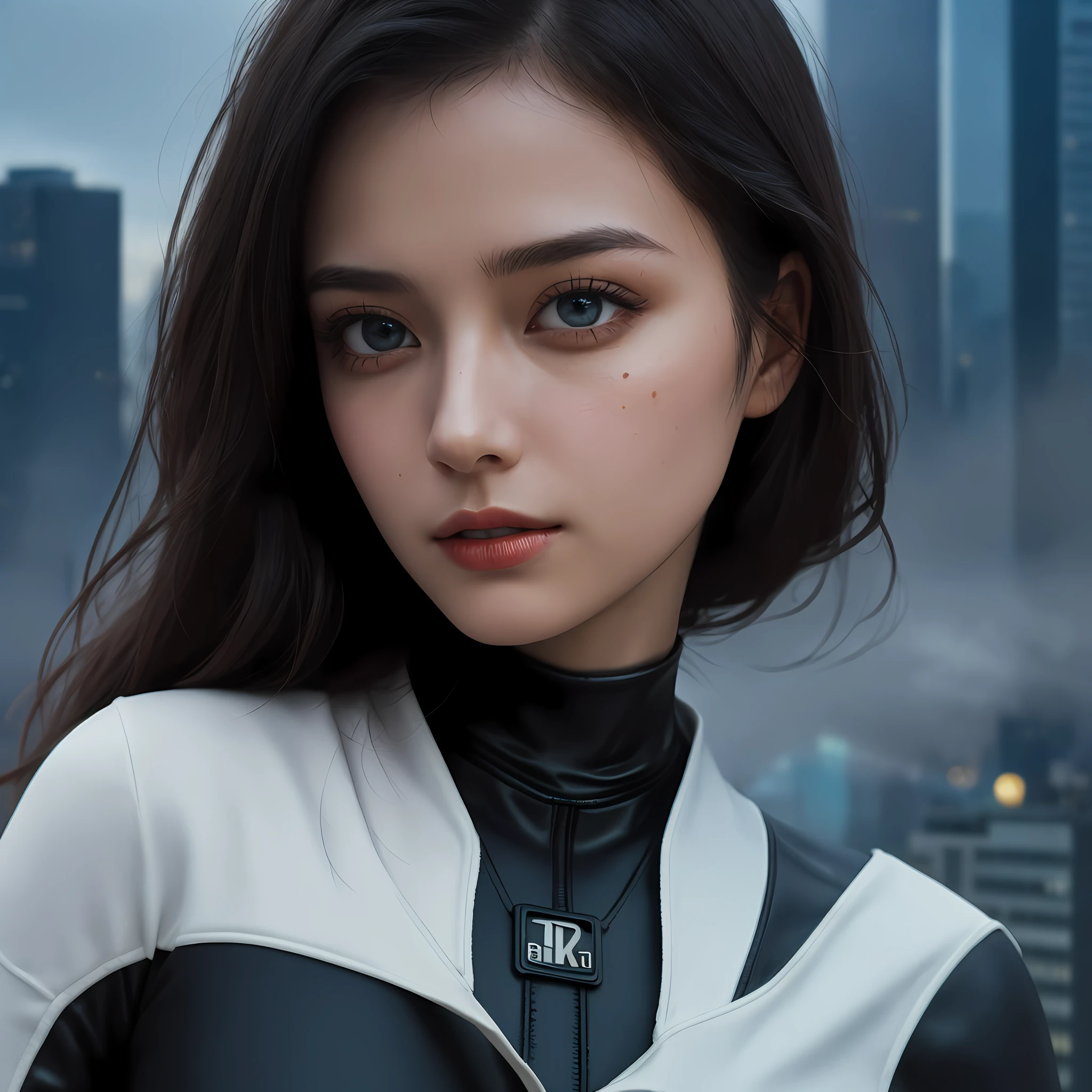 (1girl:1.3), Solo, (((Very detailed face)))), ((Very detailed eyes and face)))), Beautiful detail eyes, Body parts__, ((big breast)), Unified 8k wallpaper, Super detailed, beautiful and beautiful, beautiful, masterpiece, best quality, original, masterpiece, super fine photo, best quality, super high resolution, realistic realism, sunlight, full body portrait, amazing beauty, dynamic pose, delicate face, vibrant eyes, (from the front), She wears venom suit, red and black color scheme, spider, very detailed city roof background, rooftop, overlooking the city, detailed face, detailed complex busy background, messy, gorgeous, milky white, highly detailed skin, realistic skin details, visible pores, clear focus, volumetric fog, 8k uhd, DSLR, high quality, film grain, fair skin, photo realism, lomography, futuristic dystopian megalopolis,