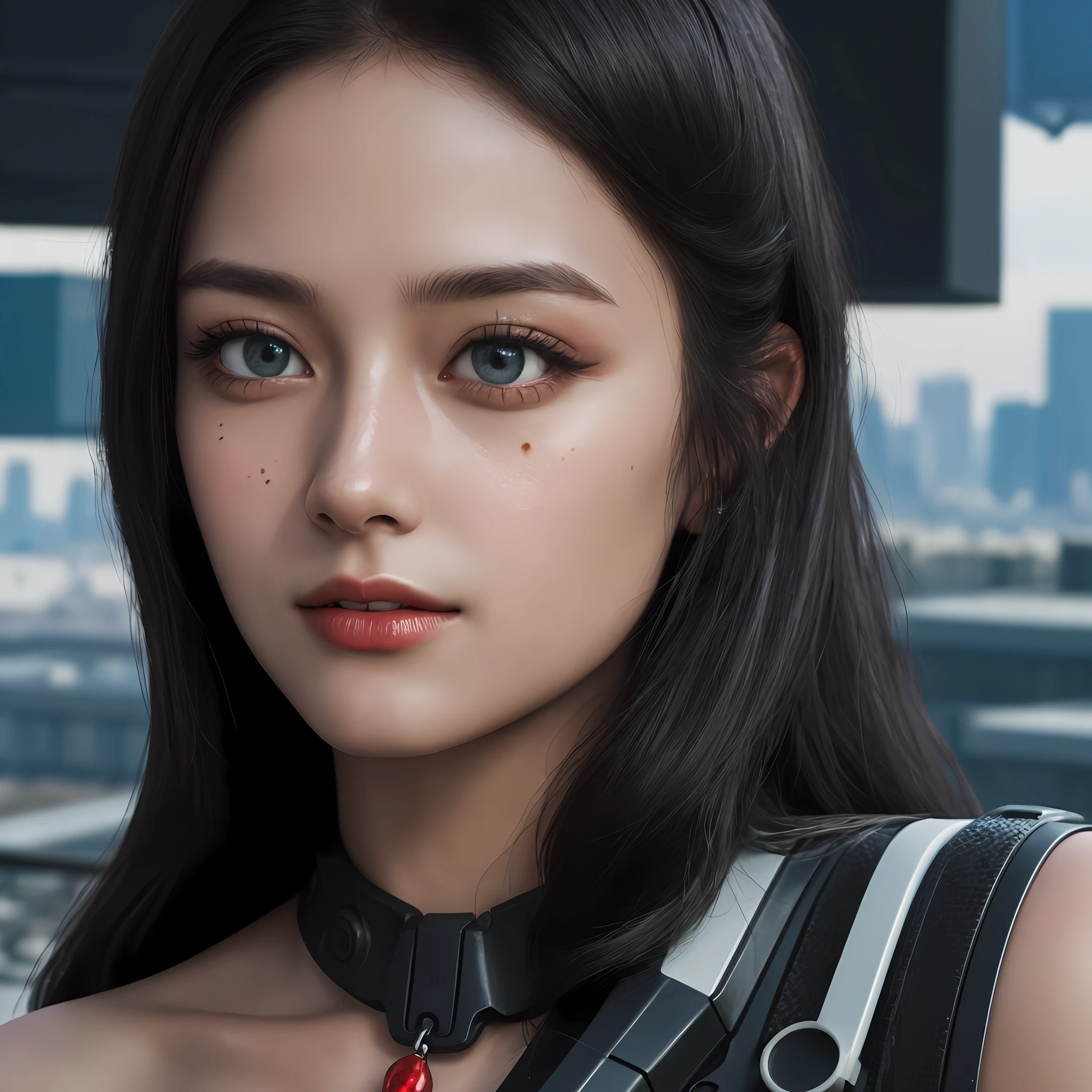 (1girl:1.3), Solo, (((Very detailed face)))), ((Very detailed eyes and face)))), Beautiful detail eyes, Body parts__, ((big )), Unified 8k wallpaper, Super detailed, beautiful and beautiful, beautiful, masterpiece, best quality, original, masterpiece, super fine photo, best quality, super high resolution, realistic realism, sunlight, full body portrait, amazing beauty, dynamic pose, delicate face, vibrant eyes, (from the front), She wears venom suit, red and black color scheme, spider, very detailed city roof background, rooftop, overlooking the city, detailed face, detailed complex busy background, messy, gorgeous, milky white, highly detailed skin, realistic skin details, visible pores, clear focus, volumetric fog, 8k uhd, DSLR, high quality, film grain, fair skin, photo realism, lomography, futuristic dystopian megalopolis,