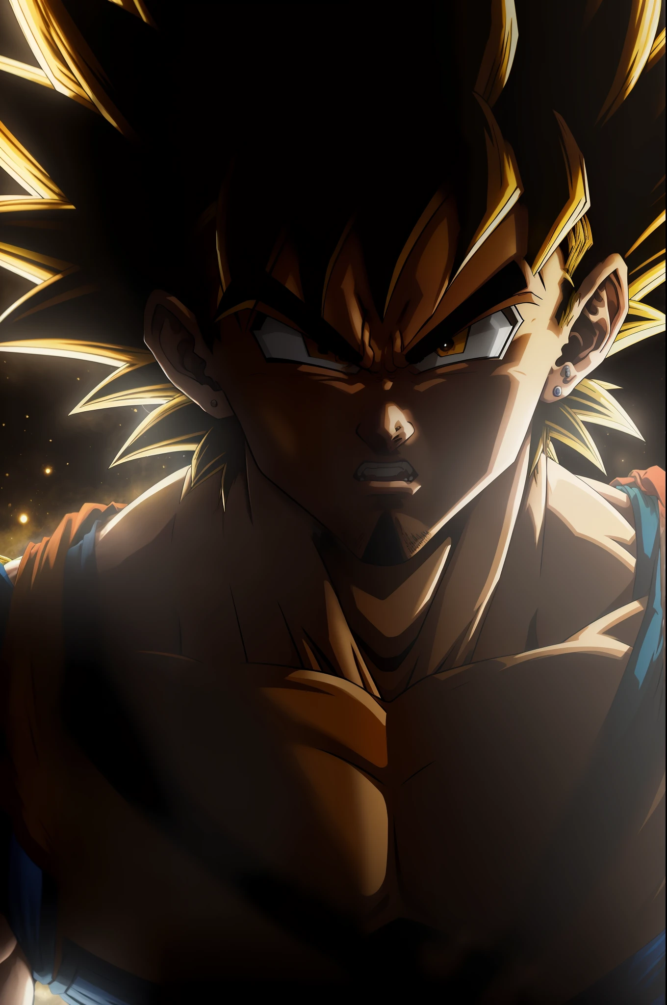 obra maestra, mejor calidad, goku femenino, pechos grandes ,super saiyajin, cabello amarillo