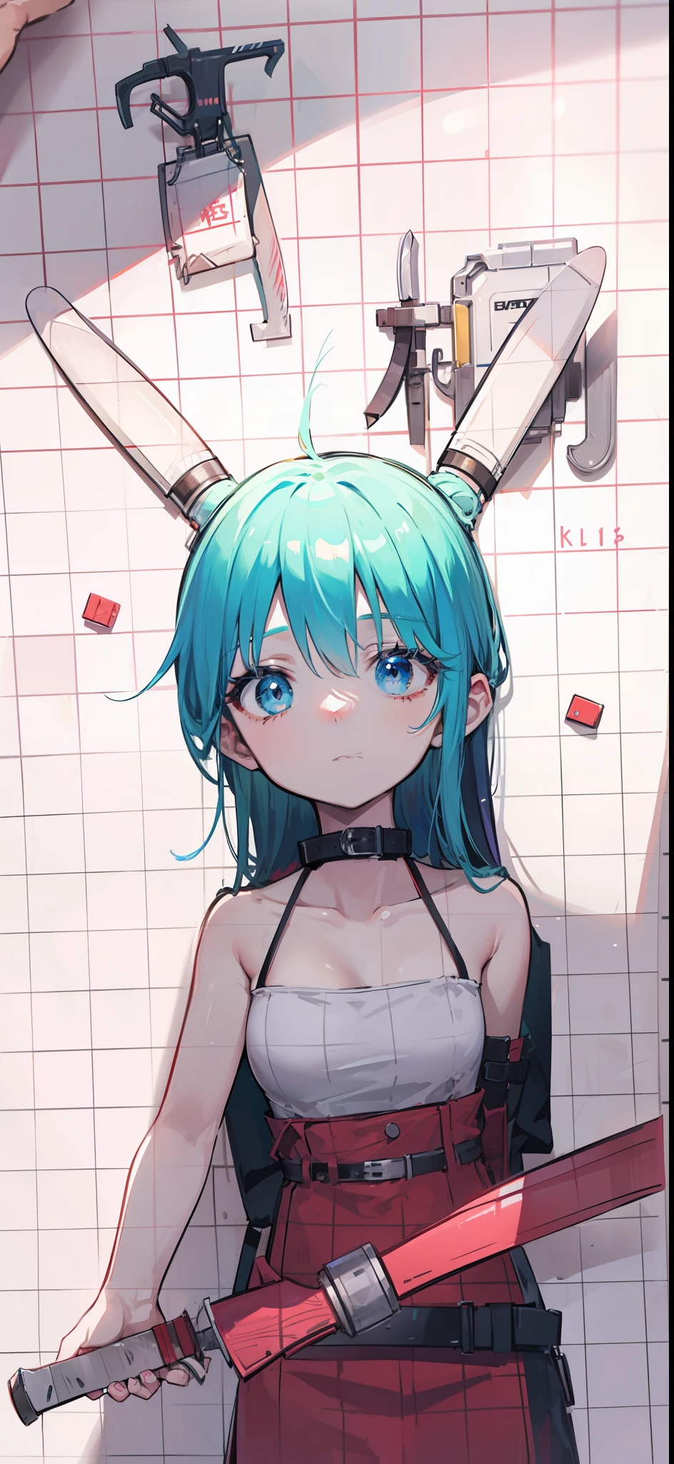 Draw anime characters similar to them based on the pictures（A detailed）（There are colors）（Hold the handle of the knife in your hand）