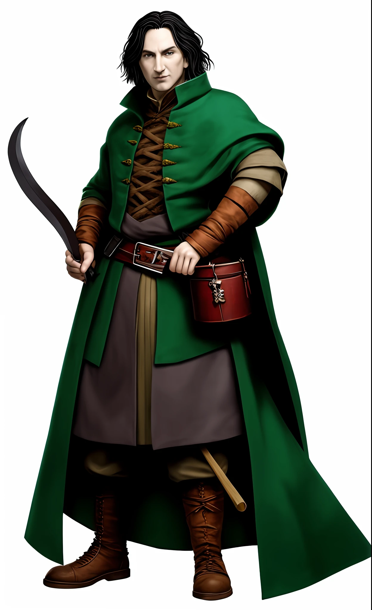 um homem com uma roupa verde segurando uma espada e uma espada, epic fantasy d & D Hobbit Snape, ferret warrior, dungeons and dragons character, Do Pathfinder, Personagem de fantasia dnd, Fantasia D&Personagem D, Caractere DND, d & d personagem de fantasia, De masmorras & dragons, d&Personagem D, d & Personagem D, arte do personagem de fantasia dnd