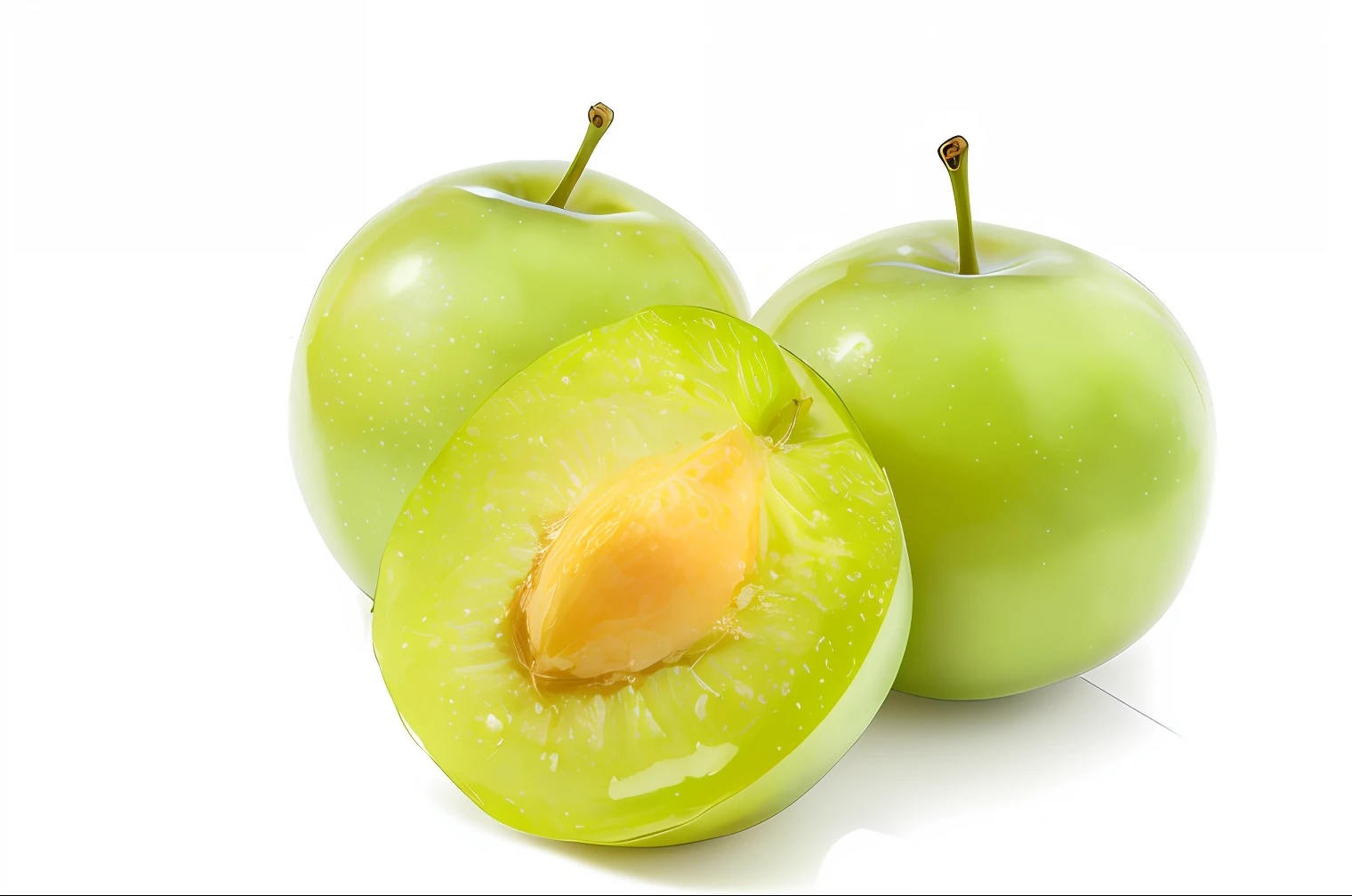 Three green plums