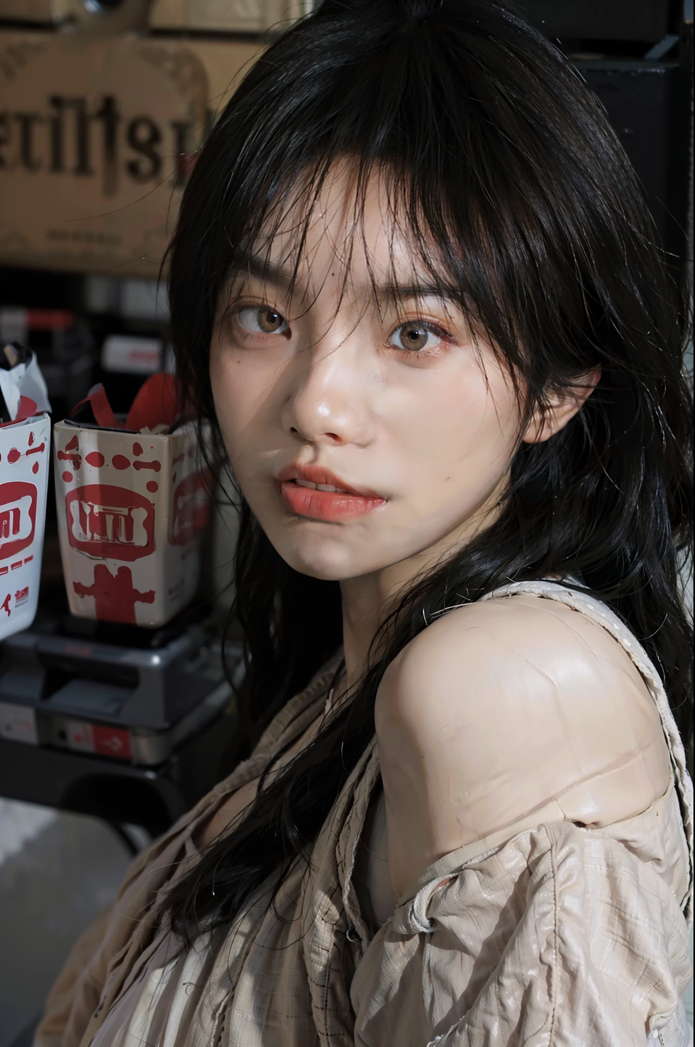 8K,Best quality, masterpiece, ultra high res, (photorealistic:1.4), raw photo, (Authentic skin texture:1.3), (film grain:1.3), (selfie angle),1girl,beautiful detailed eyes and face,masterpiece, best quality,close-up,upper bod,