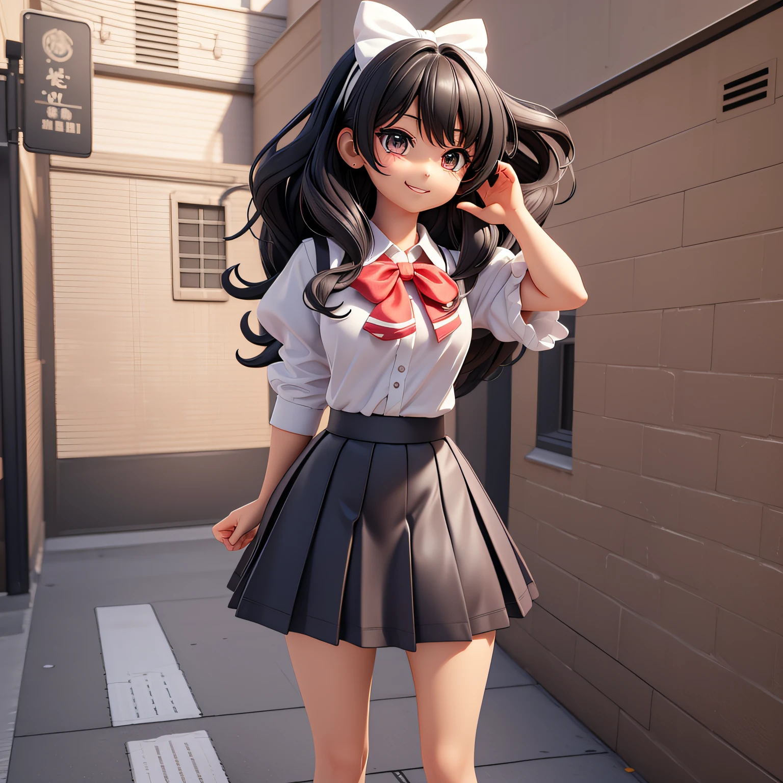 there is a woman in a short skirt posing for a picture, Anime girl in real life, Anime girl cosplay, Realistic anime 3 D style, seductive anime girls, Anime style mixed with Fujifilm, hyper realistic anime, Anime girl, Anime-style, anime-inspired, 3 d anime realistic, attractive anime girls, Photorealistic anime, photorealistic anime girl rendering --auto