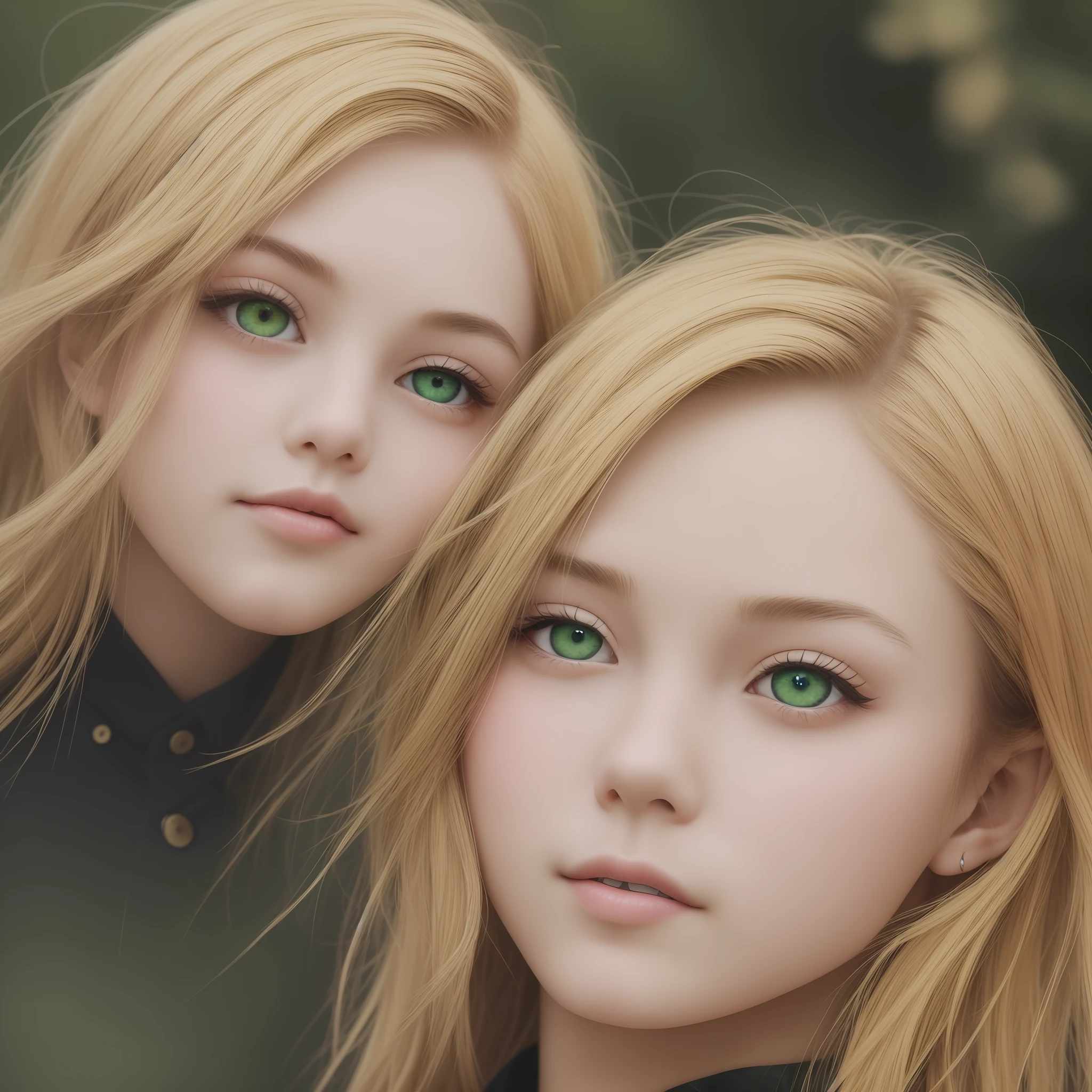 Boy's green pupils。Blonde hair refreshing。Relaxed atmosphere。 --auto