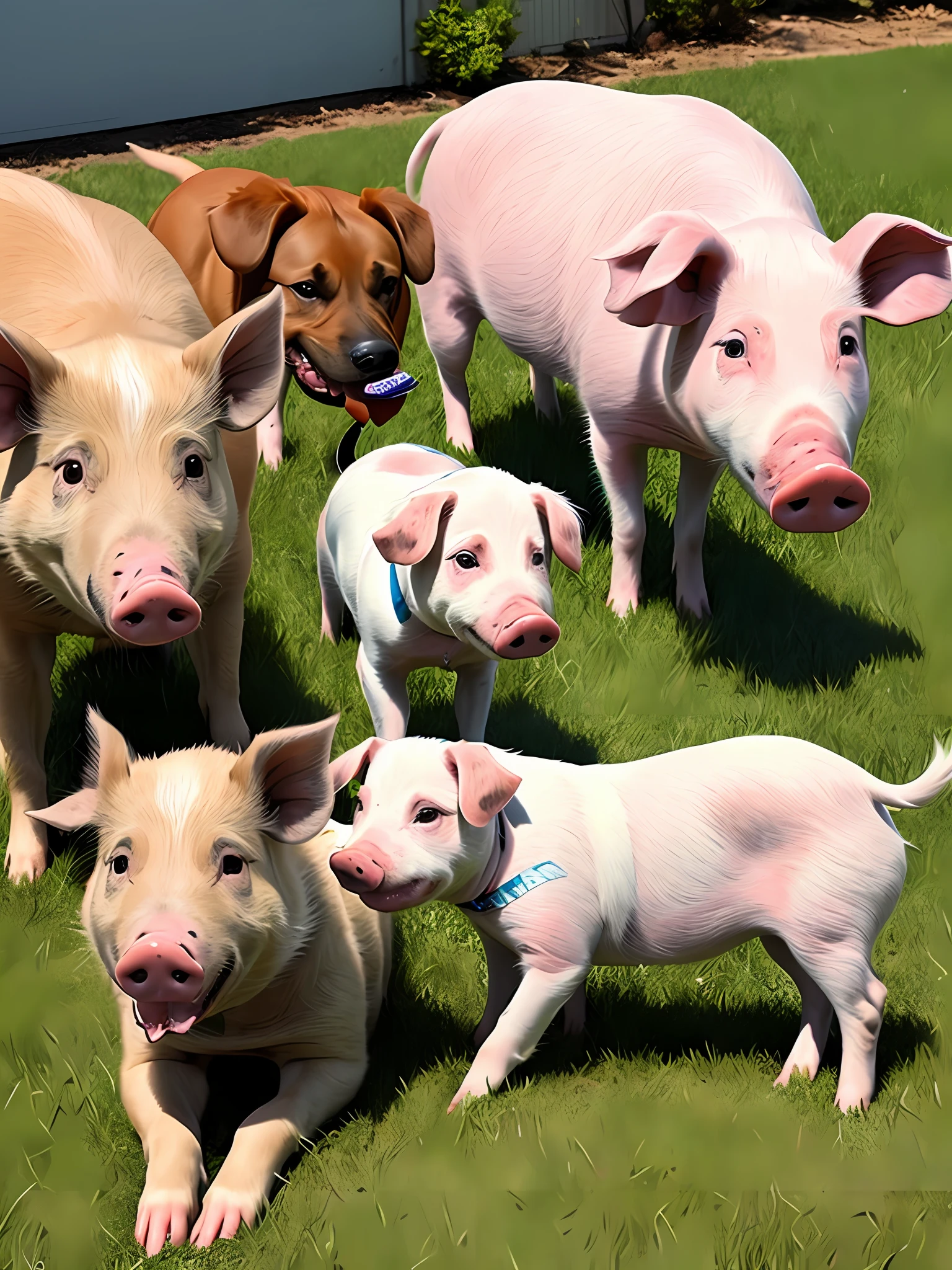 Pig eats dog，Dogs also bite pigs