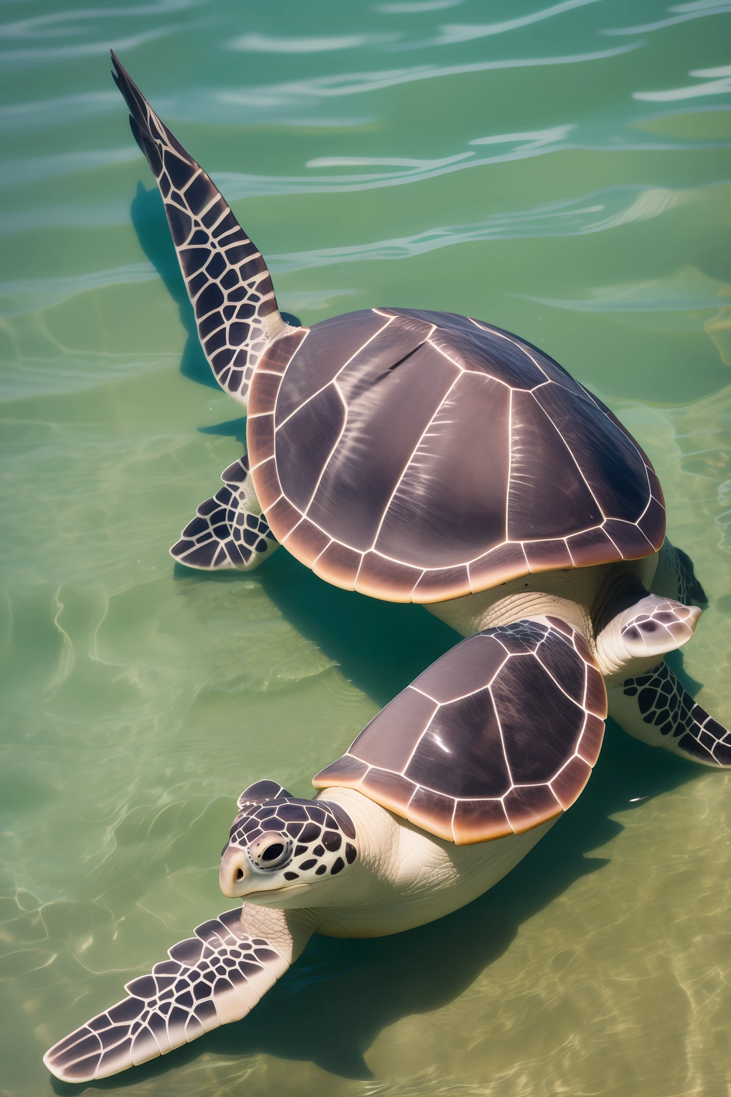 Little green sea turtle