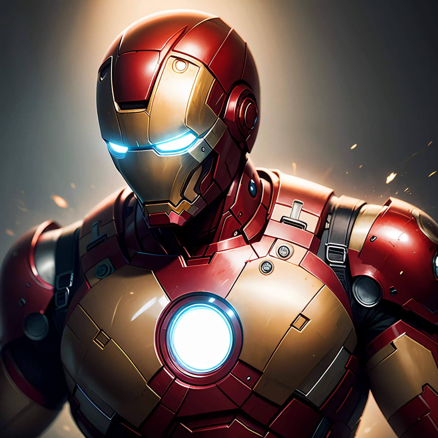 Iron Man,Tattered armor,with light glowing,Need --auto