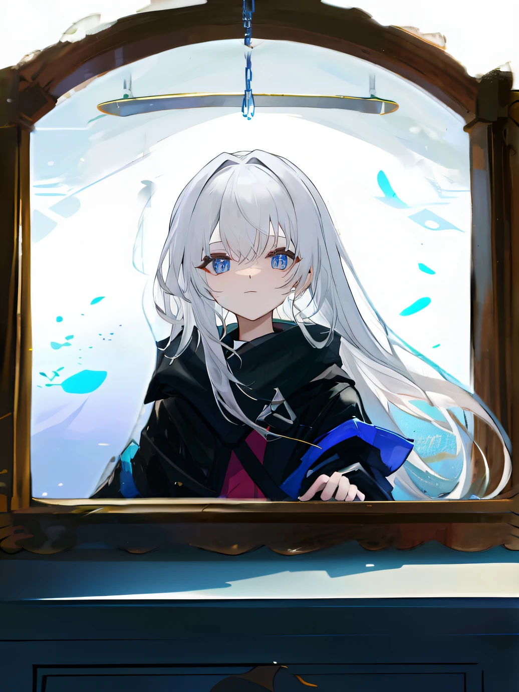 Long smooth white hair