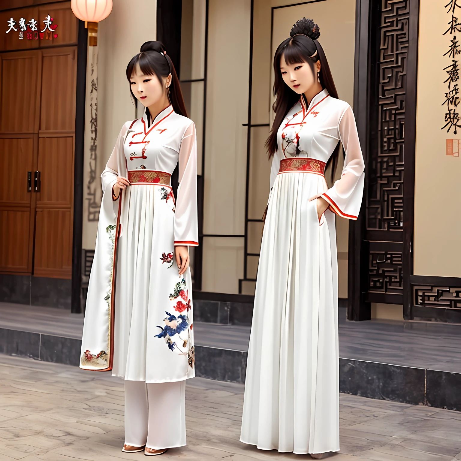 Beauty white clothes upper body long hair Chinese --auto