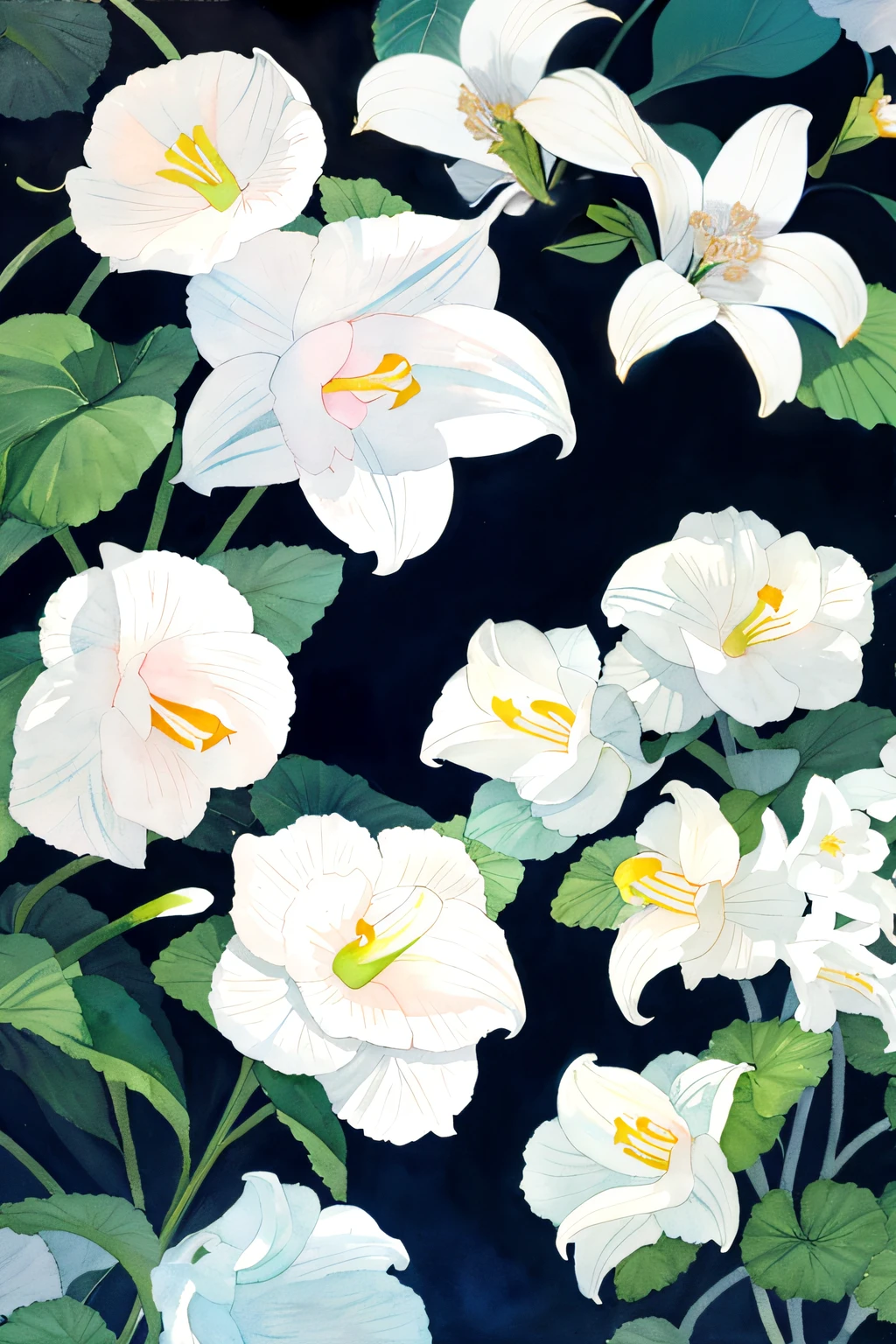 Small white jasmine flowers,Leaves predominate