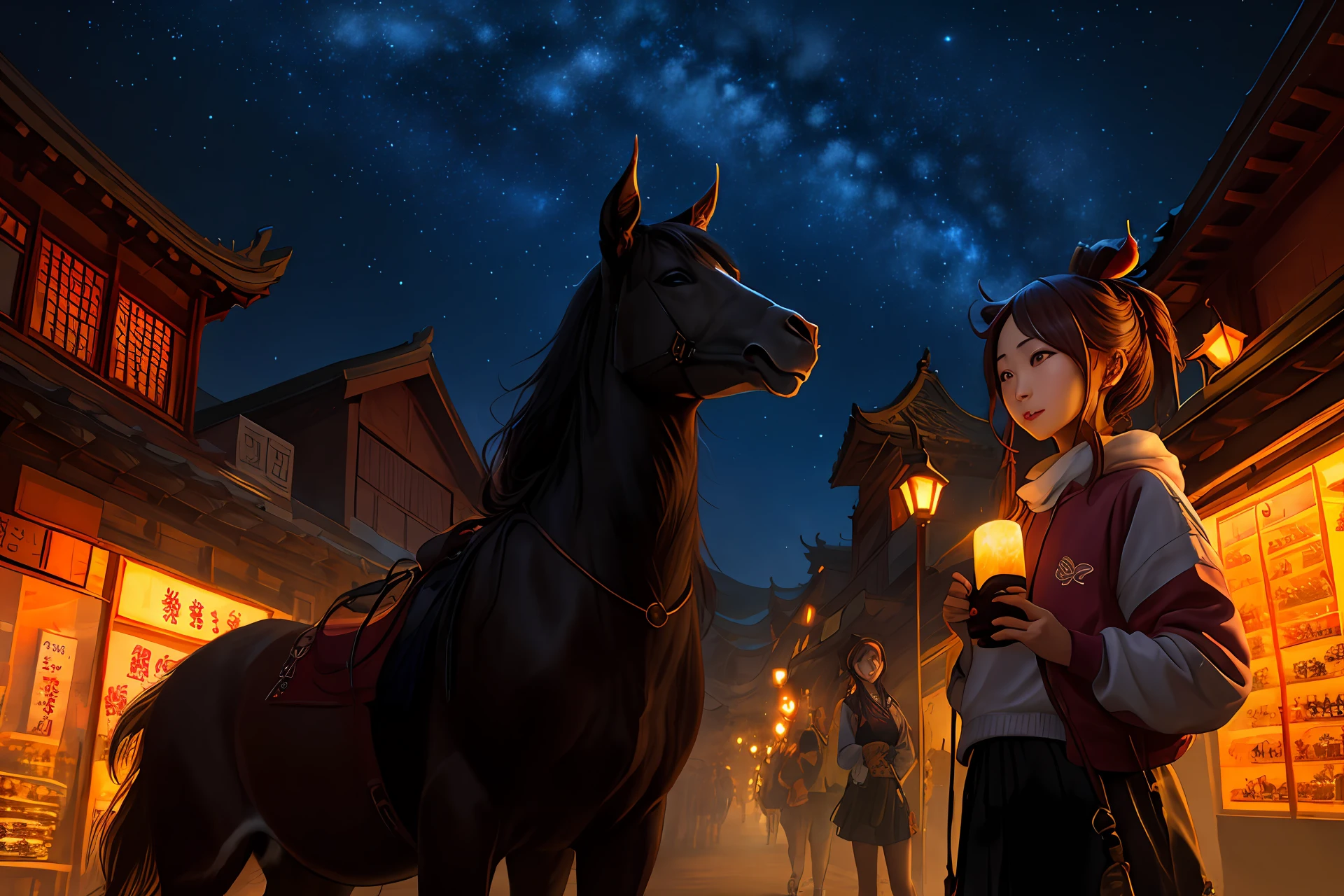 high qulity,Sheng Tang,hoofer,Mo Dao,The eye,eletric,nigh sky,s girl