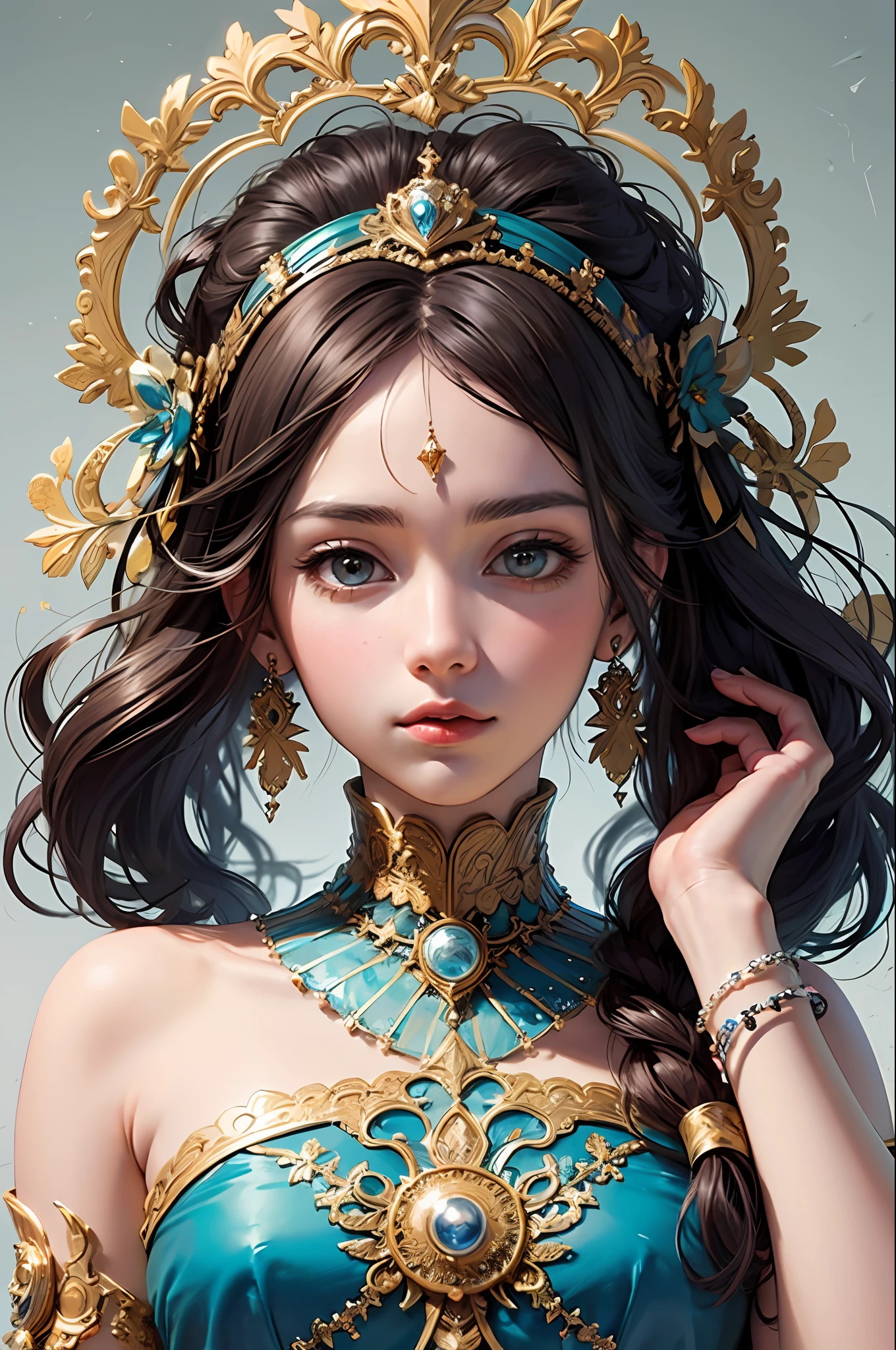 (masterpiece, top quality, best quality, official art, beautiful and aesthetic:1.2), (1girl), extreme detailed,(fractal art:1.3),colorful,highest detailed