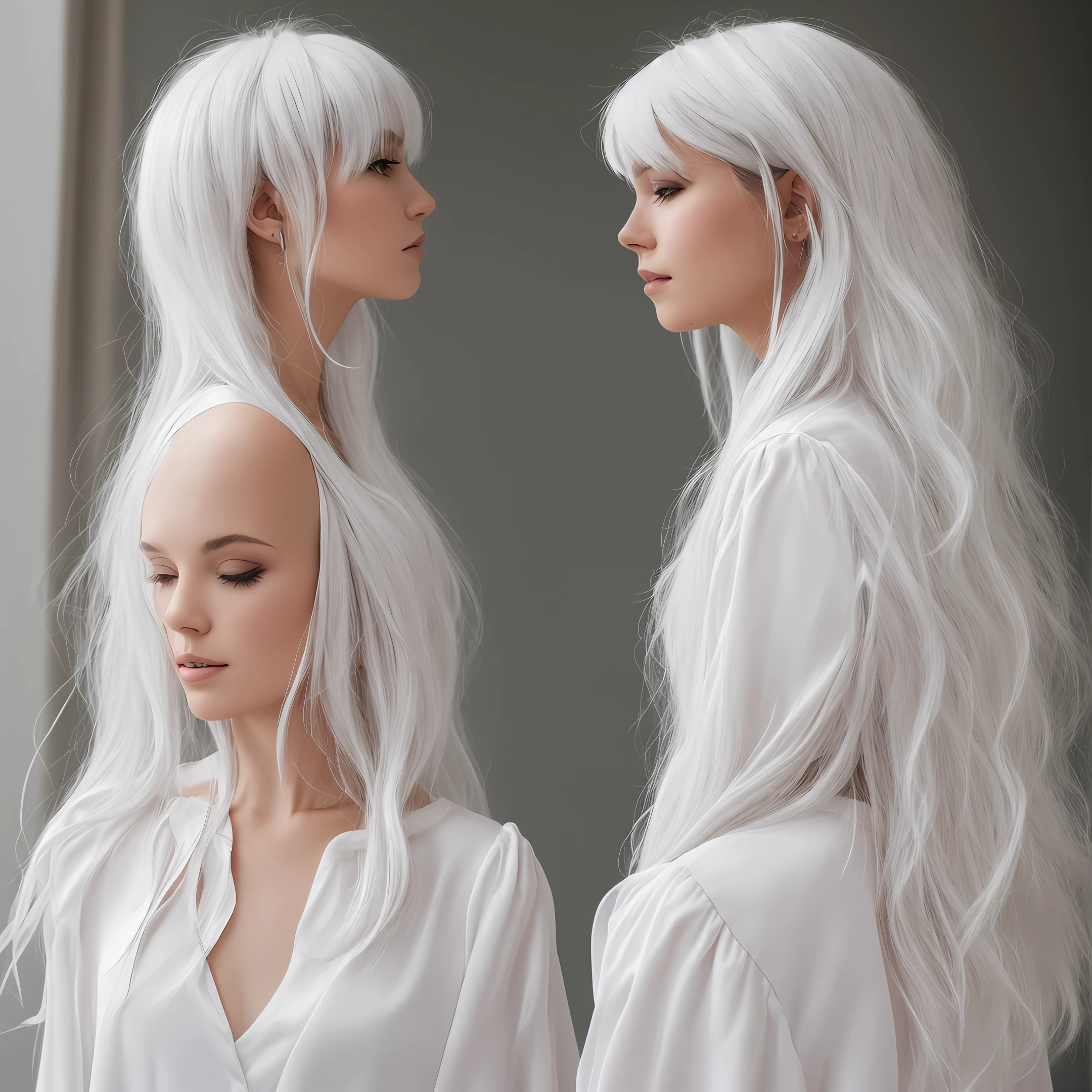 White silk White hair