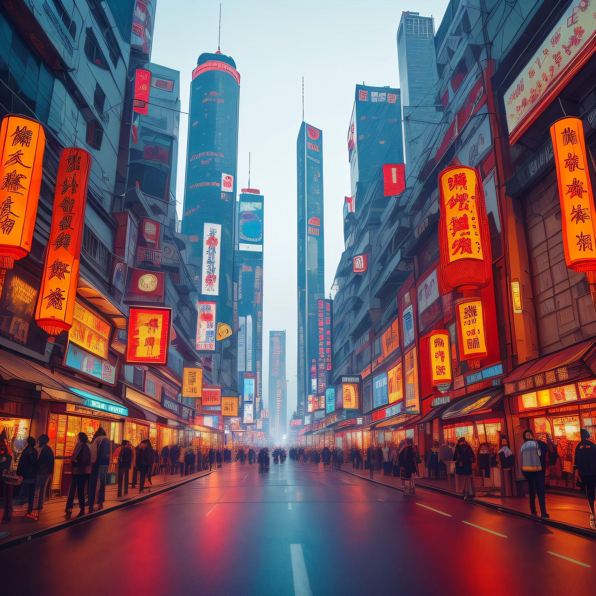 Cyberpunk Chinese New Year street --auto
