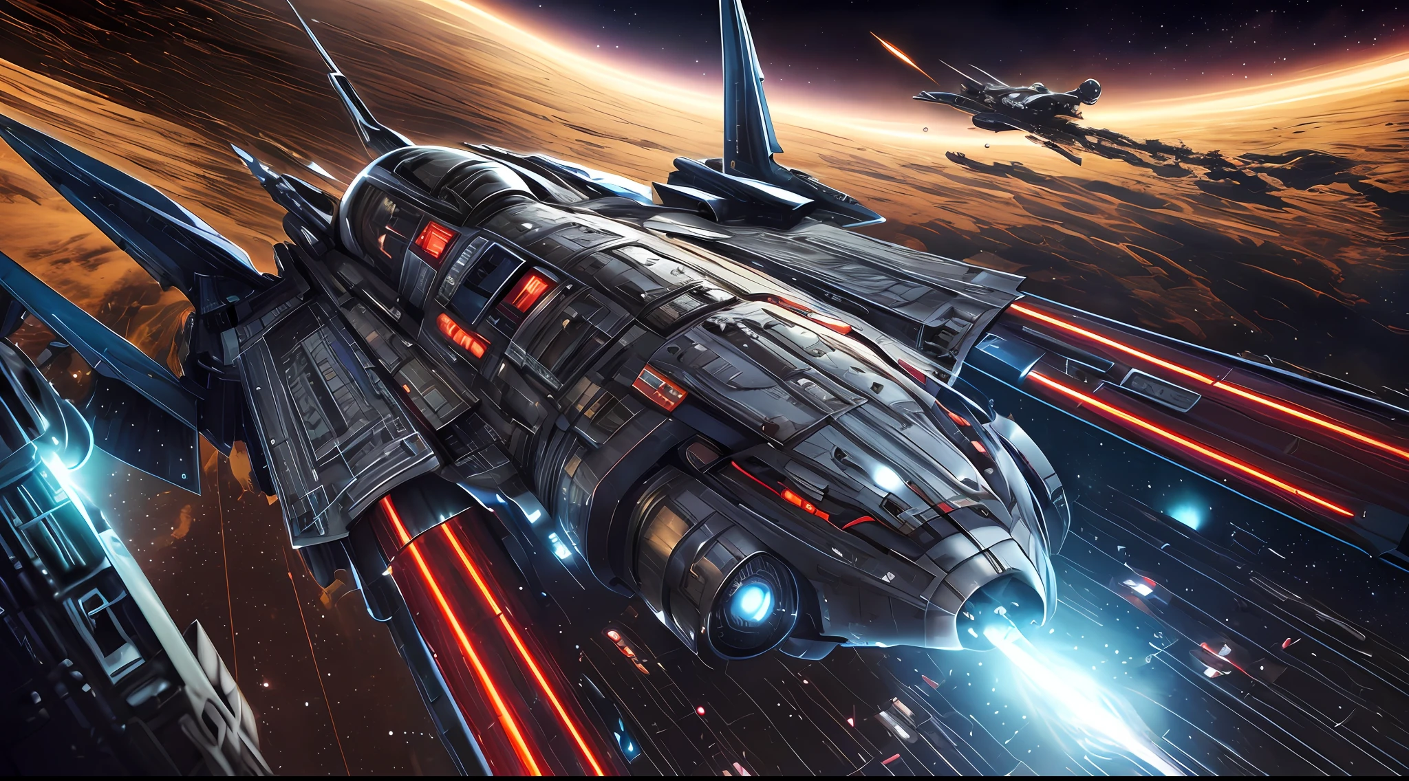 Battlestar Galactica,The future is full of technology,Complex structures,Ultra-detailed graphics,glittery,(Battlestar Galactica has an intense metallic sheen:1.3),Cockpit exterior,Medium close-up and close-up,Silvertone,Streamlined,(Outer space scenes:1.3),(Earth background:1.3),rendering by octane,Ultra photo realsisim,hyper realisitc,A masterpiece of science fiction,Cinematic texture,hyper photorealism,Premium wallpapers,Master masterpieces,offical wallpaper.(Screen Living:1.3),(cross-section:1.3),Red and blue missiles:1.3,Still shooting(Sharply defined:1.3)