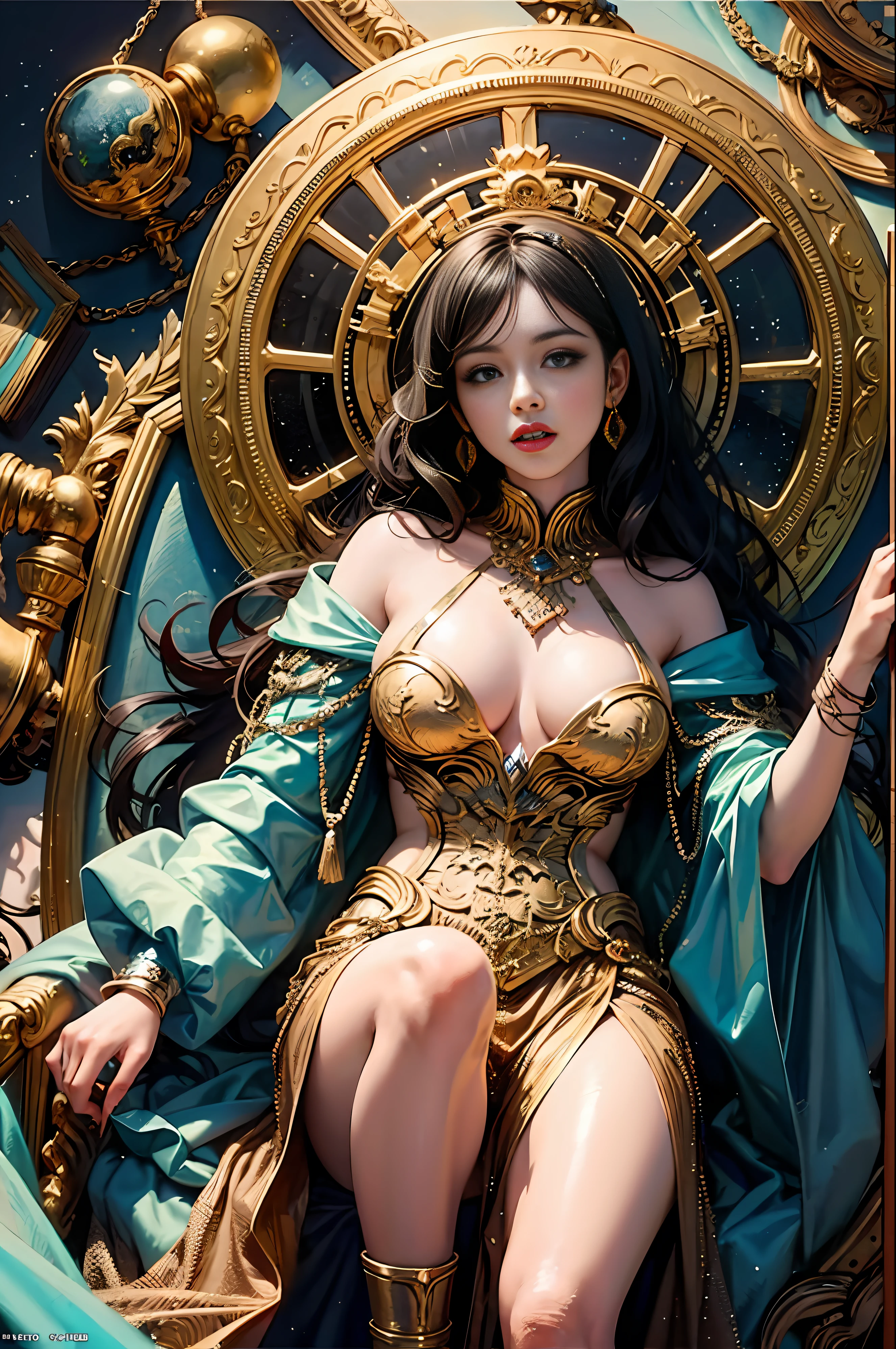 (masterpiece, top quality, best quality, official art, beautiful and aesthetic:1.2), (1girl), extreme detailed,colorful,highest detailed, official art, unity 8k wallpaper, ultra detailed, beautiful and aesthetic, beautiful, masterpiece, best quality, (zentangle, mandala, tangle, entangle) ,holy light,gold foil,gold leaf art,glitter drawing, PerfectNwsjMajic